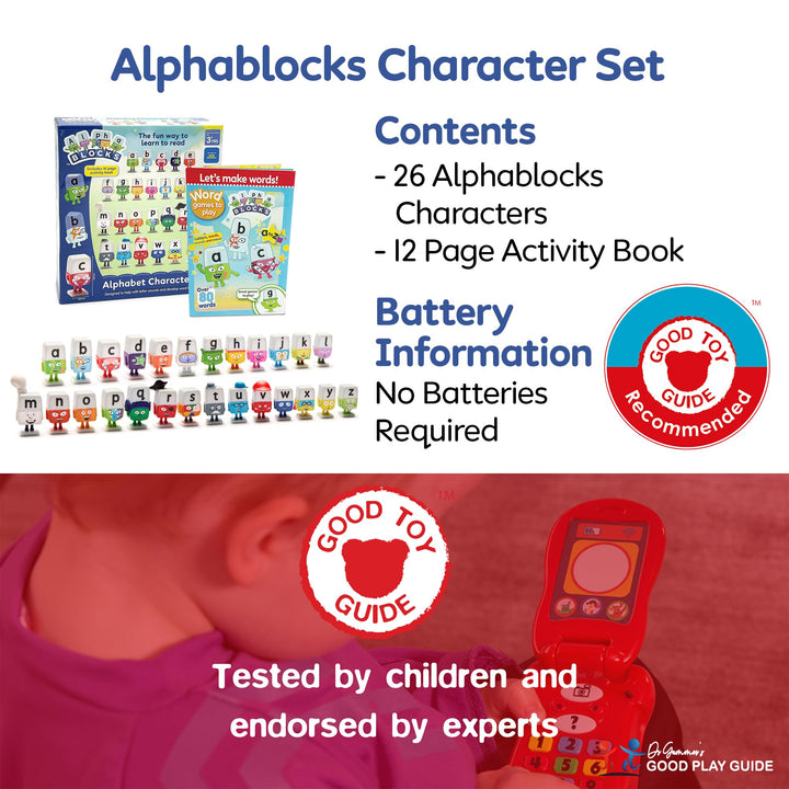 Alphablocks Alphabet Character Set - 26-Letter Educational Phonics Playset for Kids