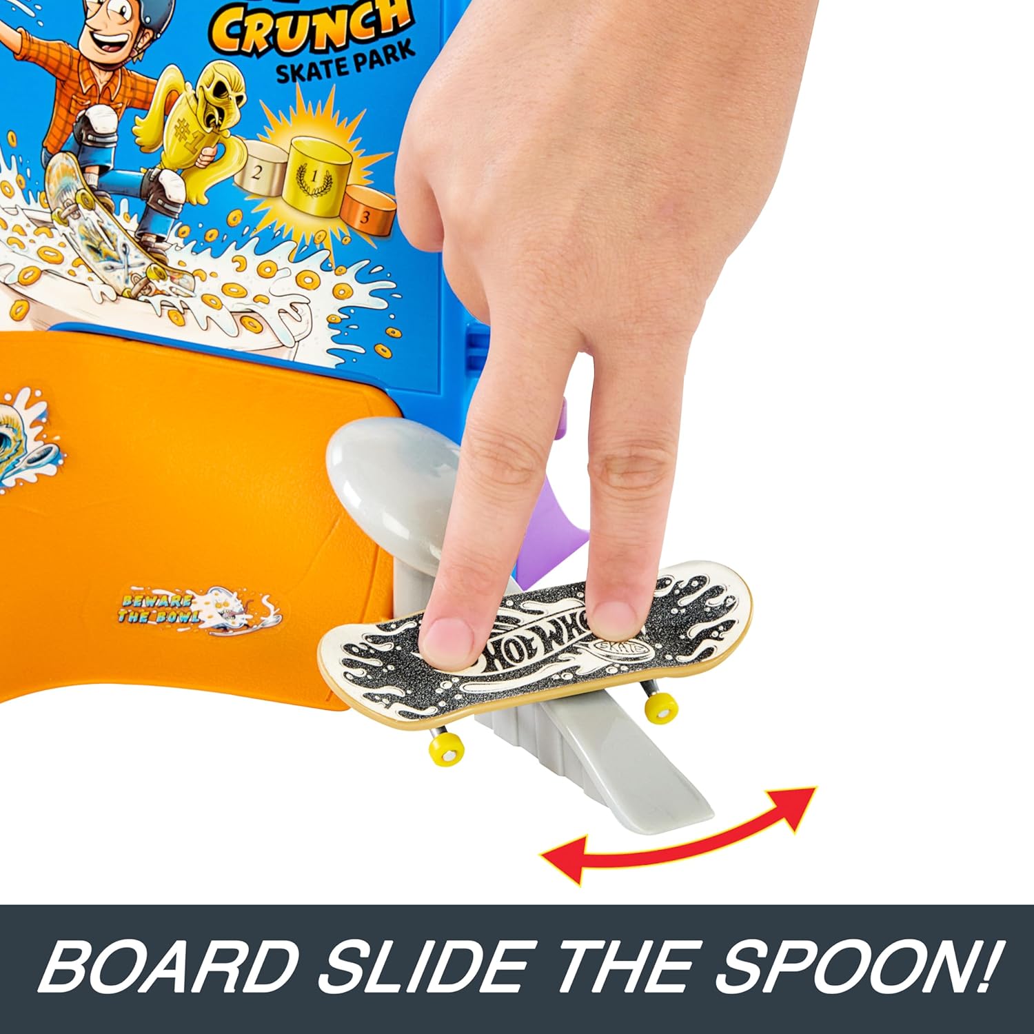 Hot Wheels Skate Tony Hawk Cereal Bowl Fingerboard Set - 1 Exclusive Board & Pair, Ages 5-14 6