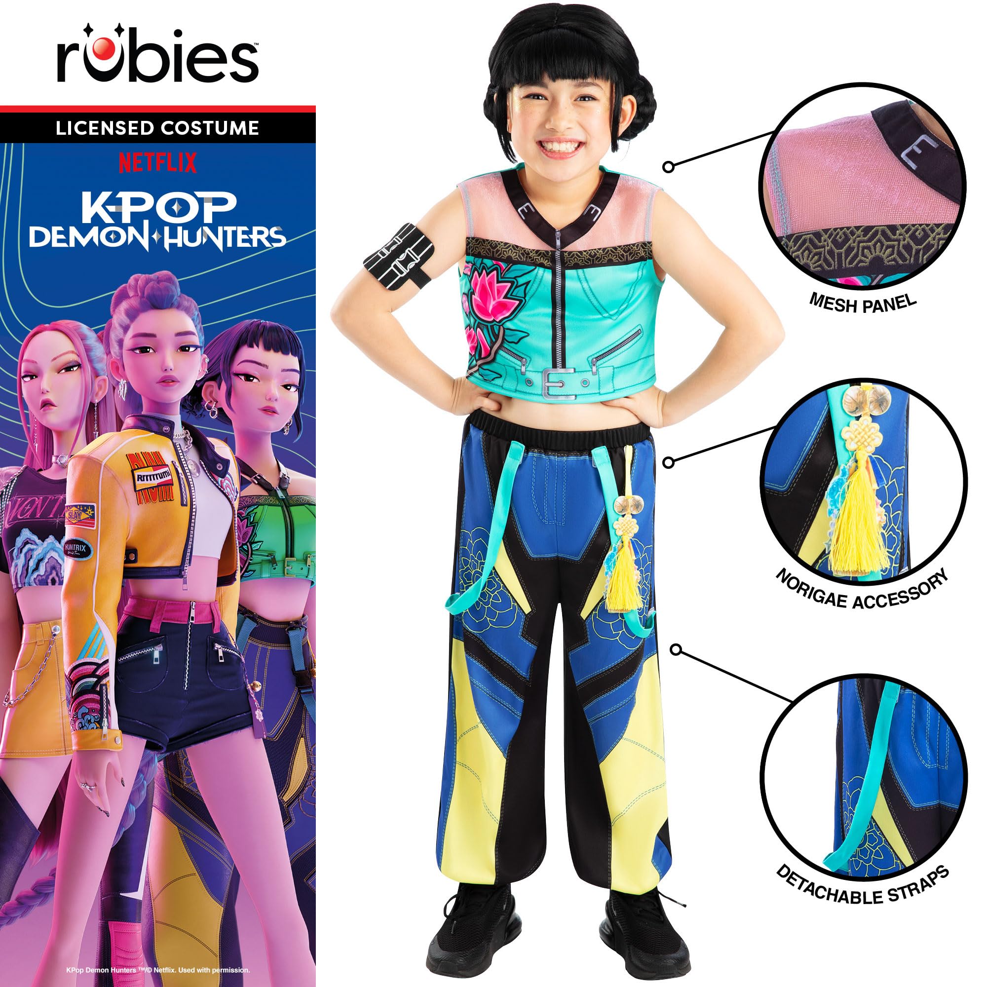Rubies Official K-Pop Demon Hunters Zoey Child Costume - Size 7-8 Years | Polyester 3
