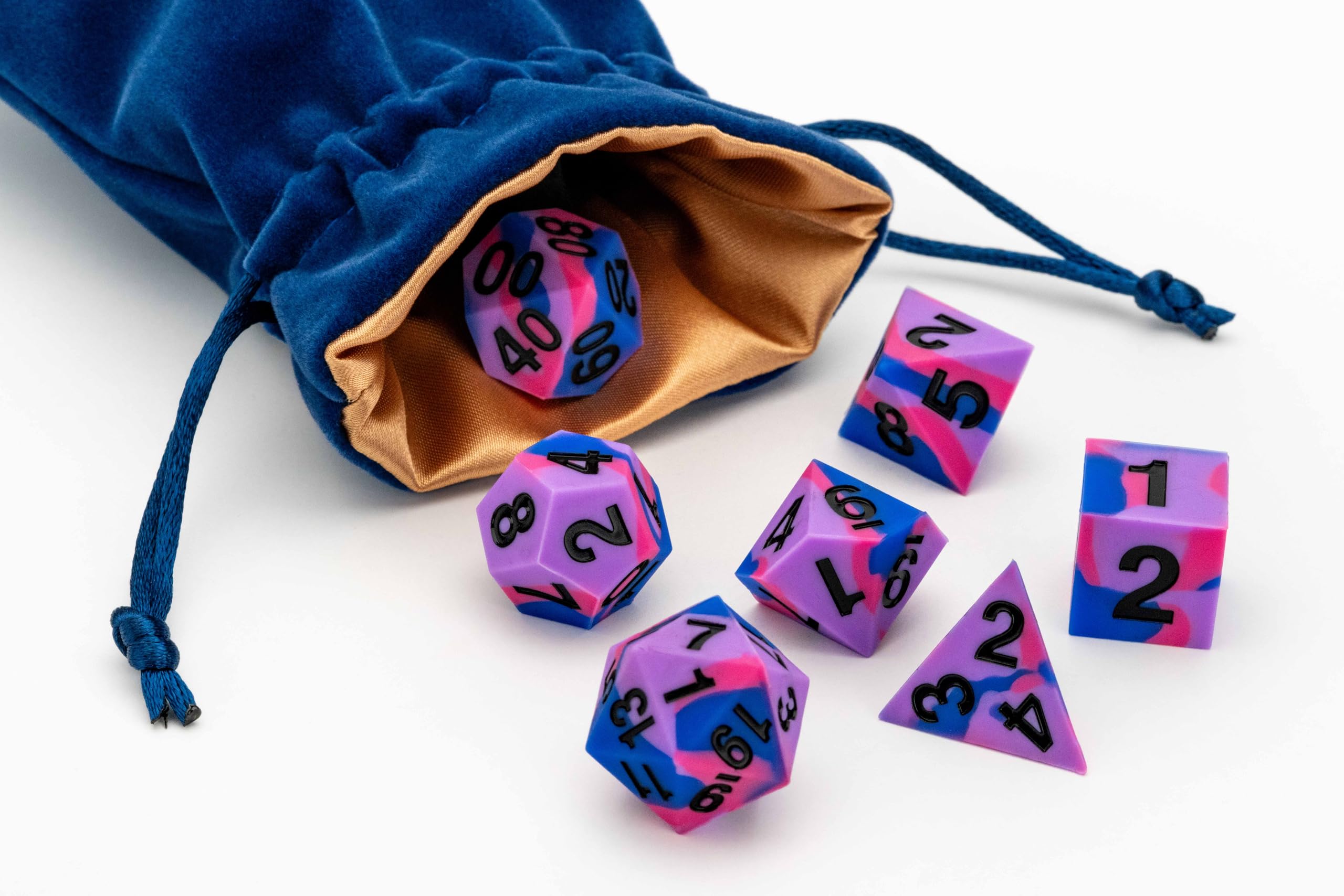 Metallic Dice Games FanRoll 16mm Pride Sharp Edge Silicone Rubber Dice Set 4