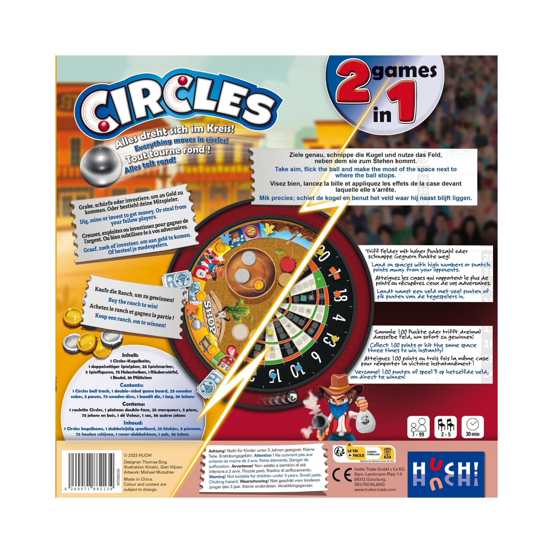HUCH! Kreise Alles dreht sich im Kreis! – Familienbrettspiel mit doppelseitiger Kugelbahn 7