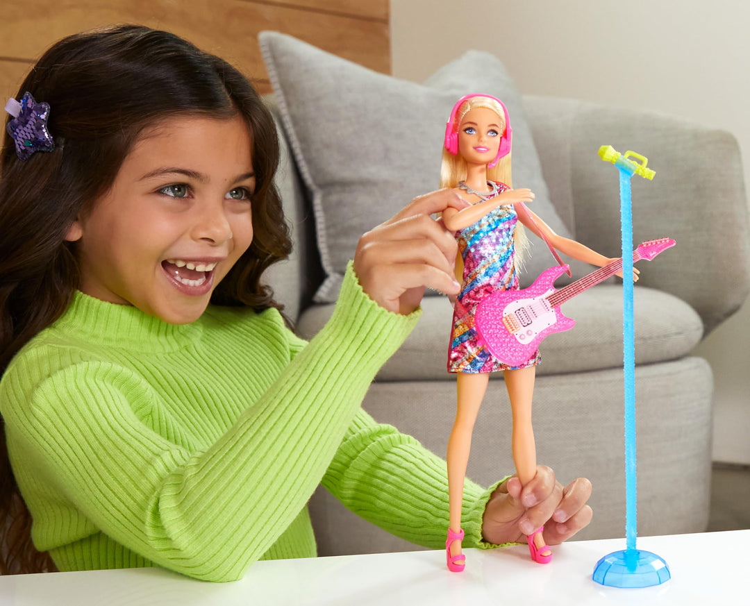 Barbie: Big City, Big Dreams Singing Barbie 'Malibu' Roberts Doll - Light-Up Dress & Microphone, Ages 3+