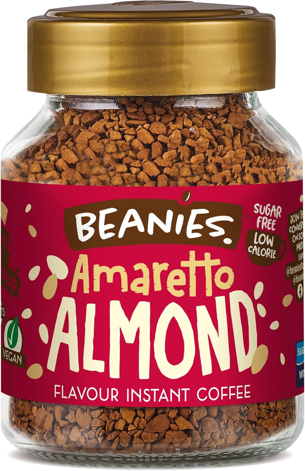 Beanies - Amaretto Almond Flavour Instant Coffee (50g) 1