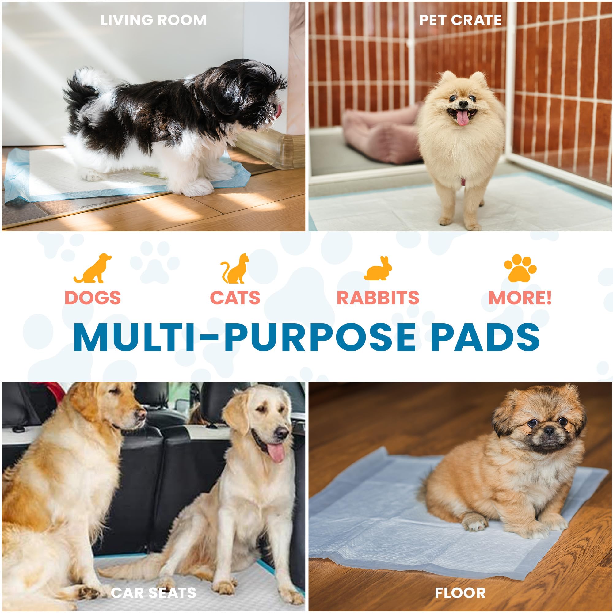 Cool Paws Puppy Training Pads - 50 Pack Medium Size 56 x 56cm Ultra-Absorbent 4