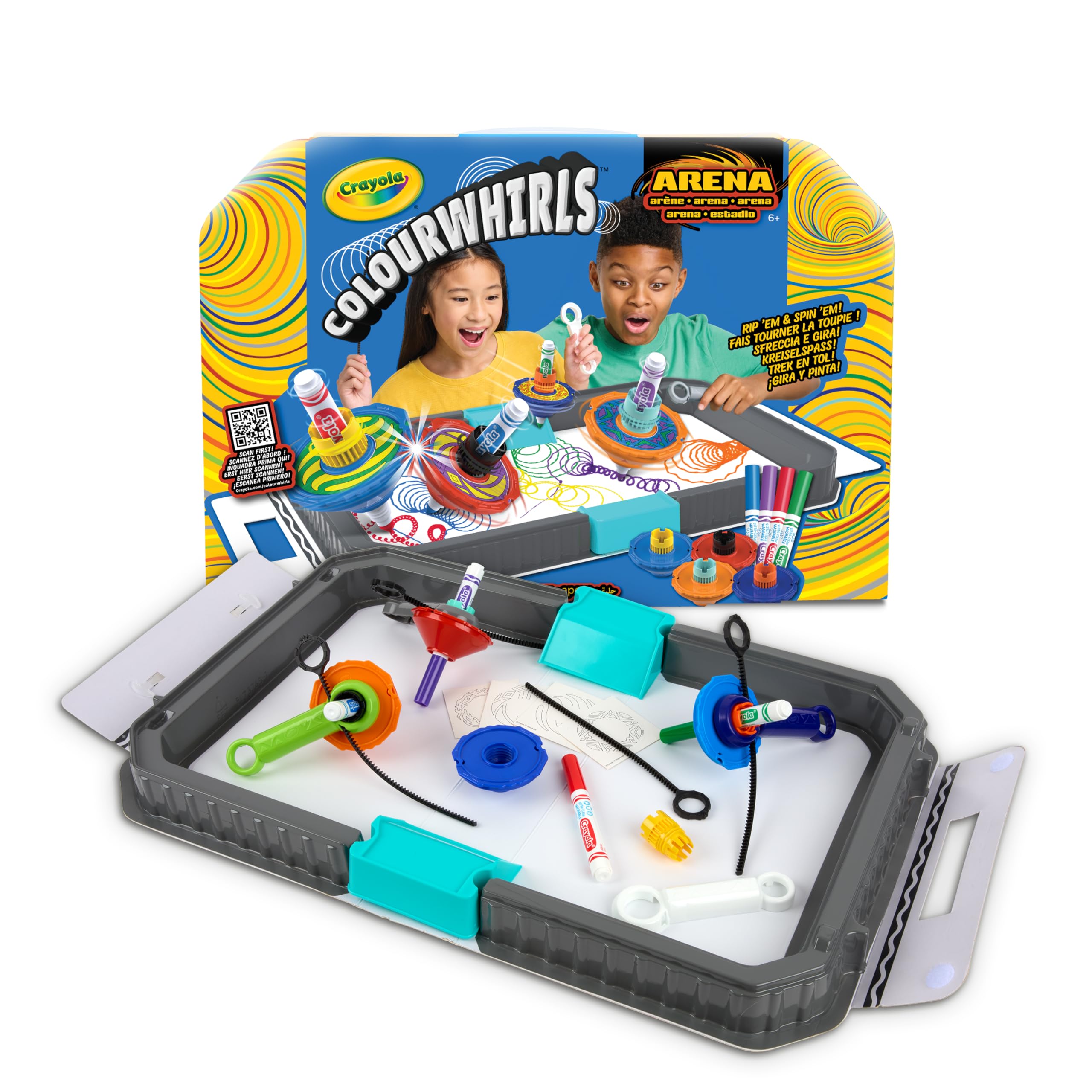 CRAYOLA Colourwhirls Battle Arena - Rip 'Em & Spin 'Em! | Ages 6+