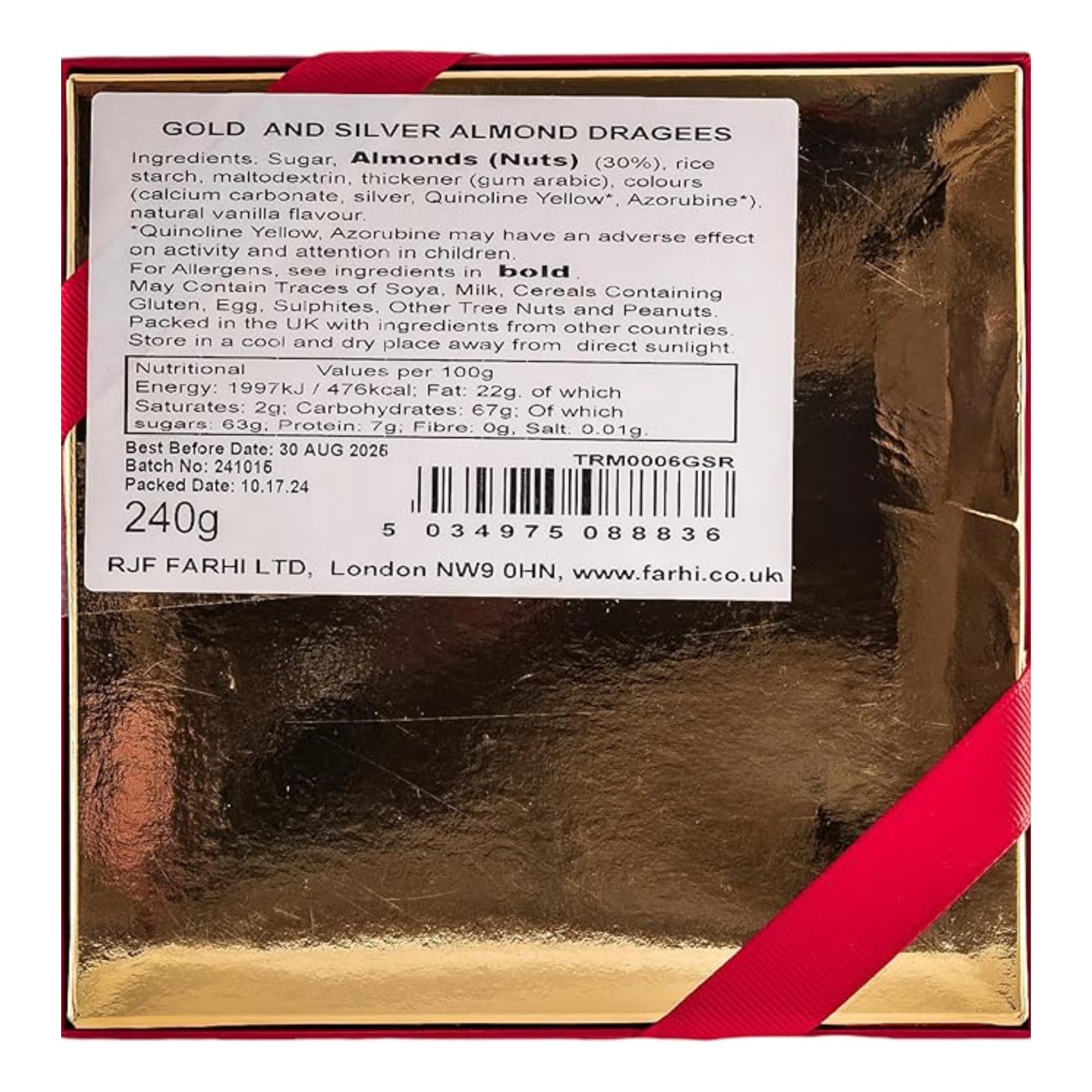 Rita Farhi Gold and Silver Almond Dragees (240g) – Luxury Sugared Almonds for Weddings and Celebrations 8