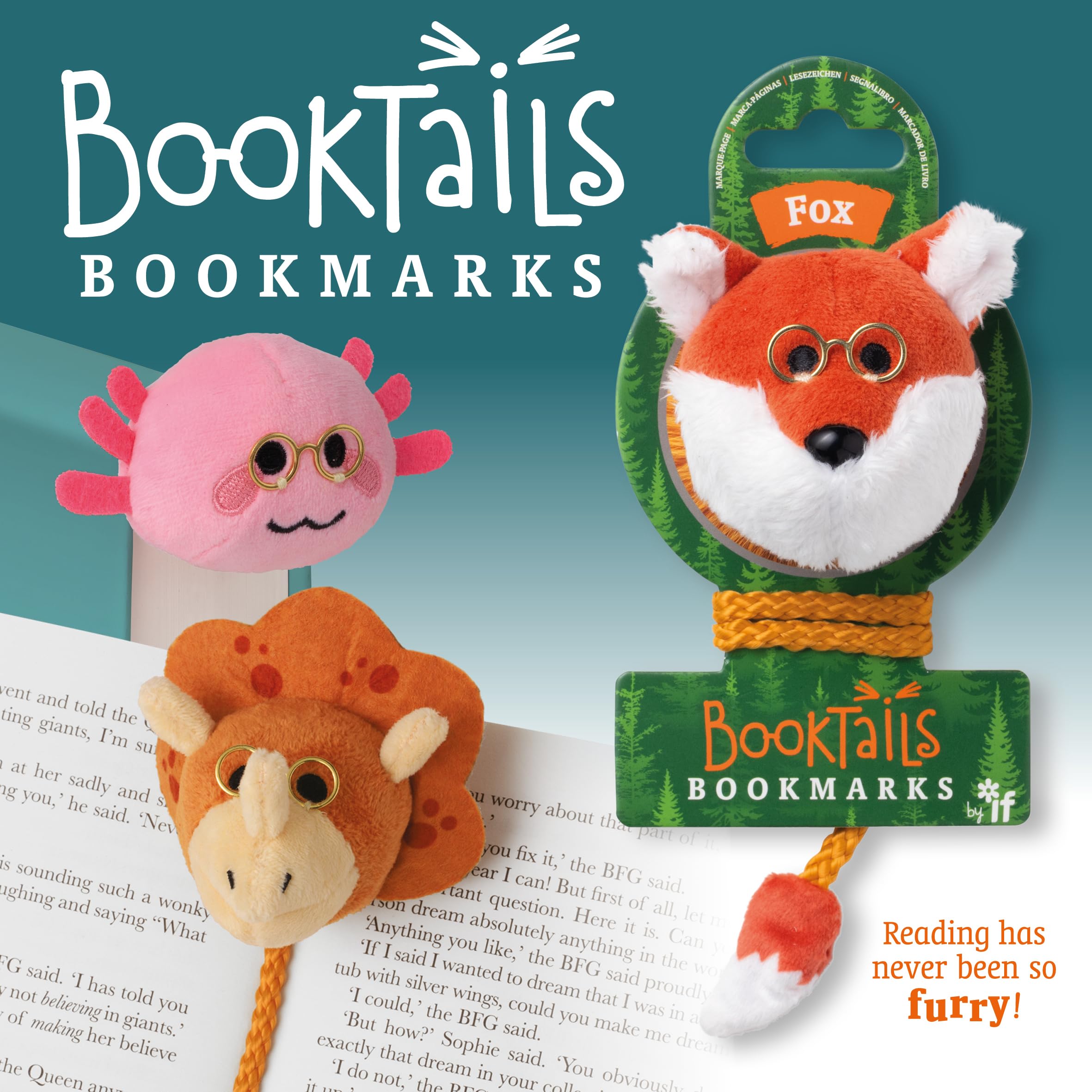 IF BookTails Axolotyl Plush Bookmark - Soft Furry Design | Polyester | Pink 5