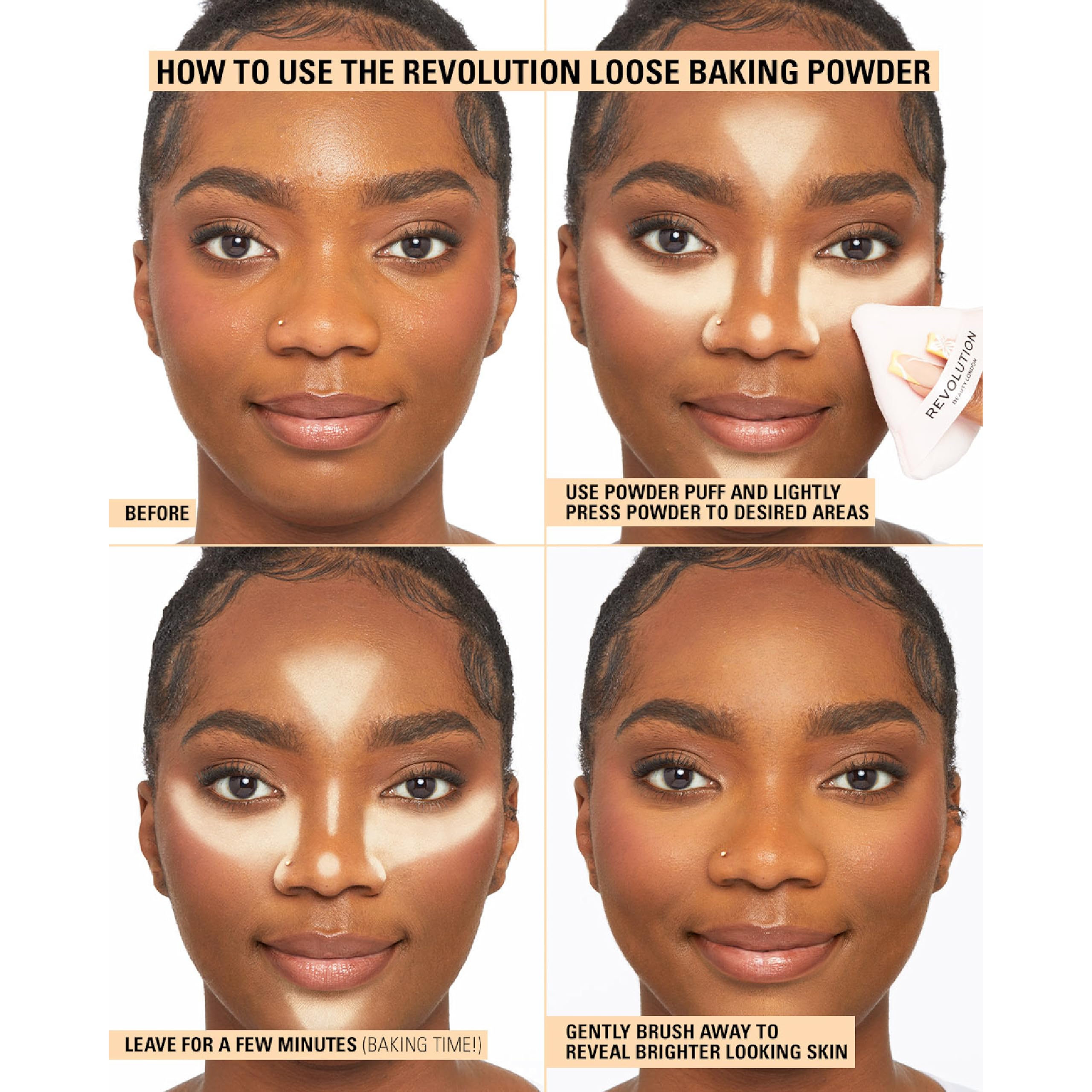 Revolution Beauty London - Loose Baking Powder for Dark Skin Tones (32g) 5
