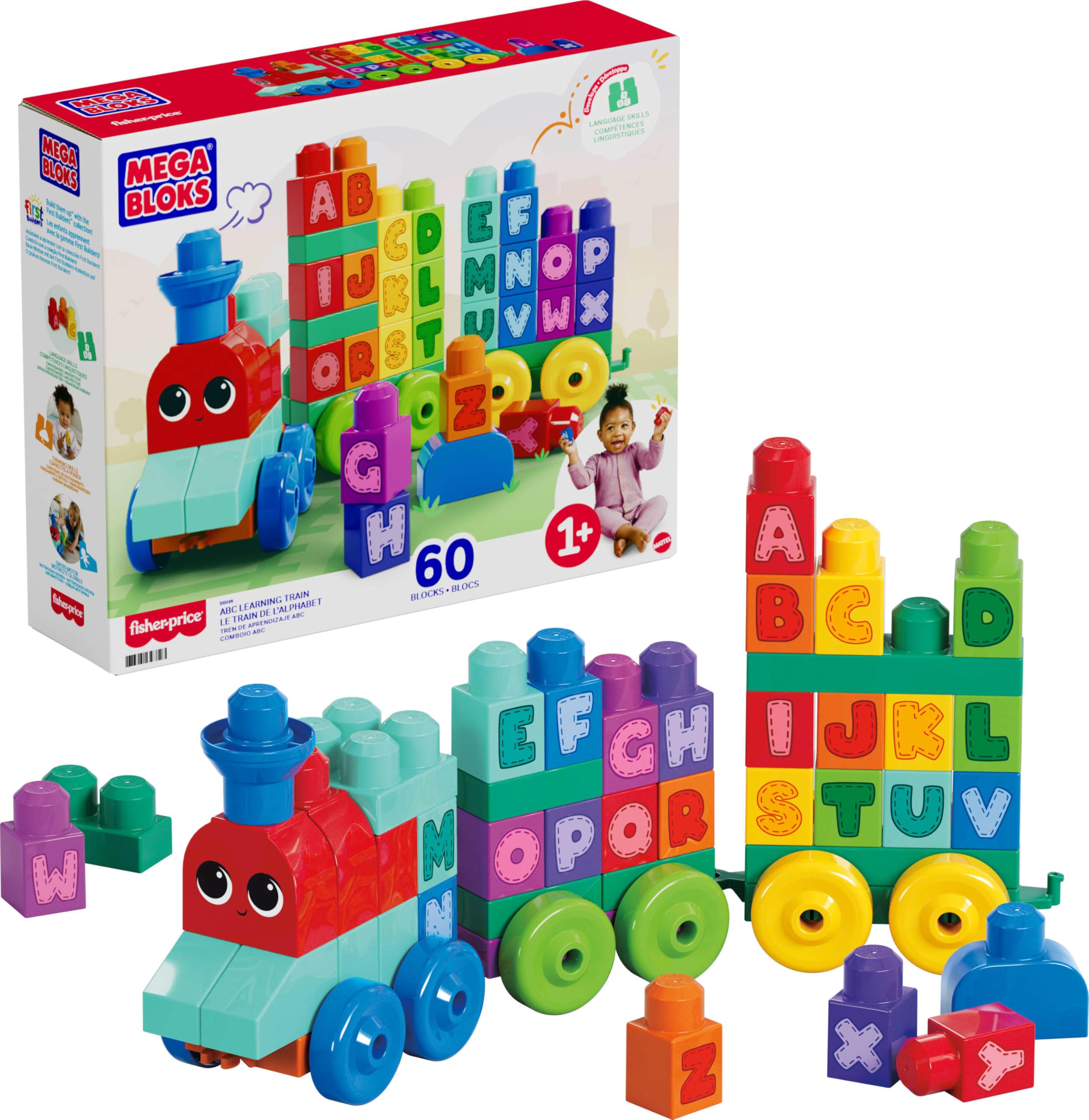 Mega Bloks Building Basics ABC Learning Train - Educational Building Set for Toddlers 1+ 7