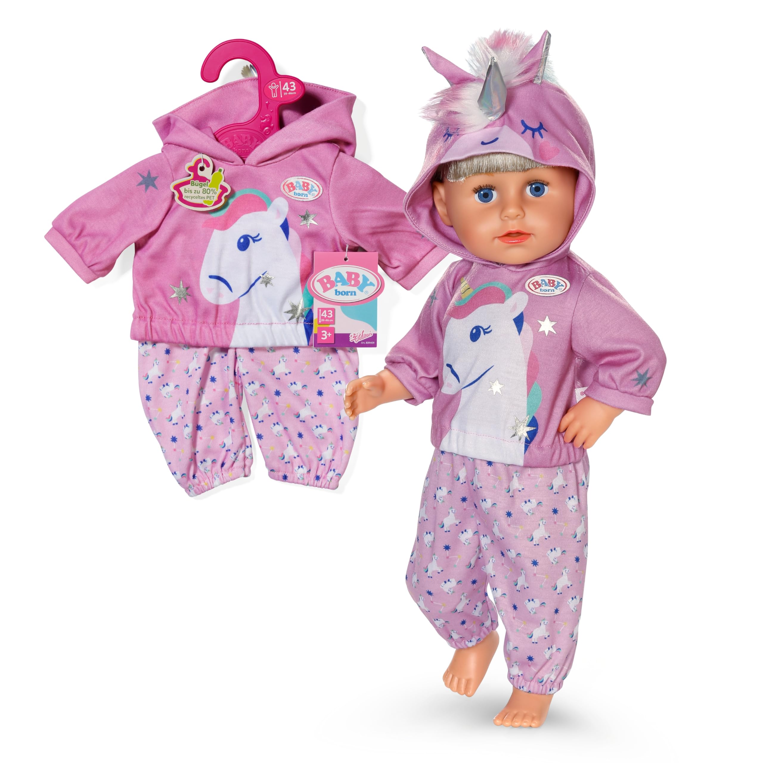 BABY born Unicorn Jogging Suit Outfit - Doll Clothes for 43cm Dolls - Ages 3+ 7