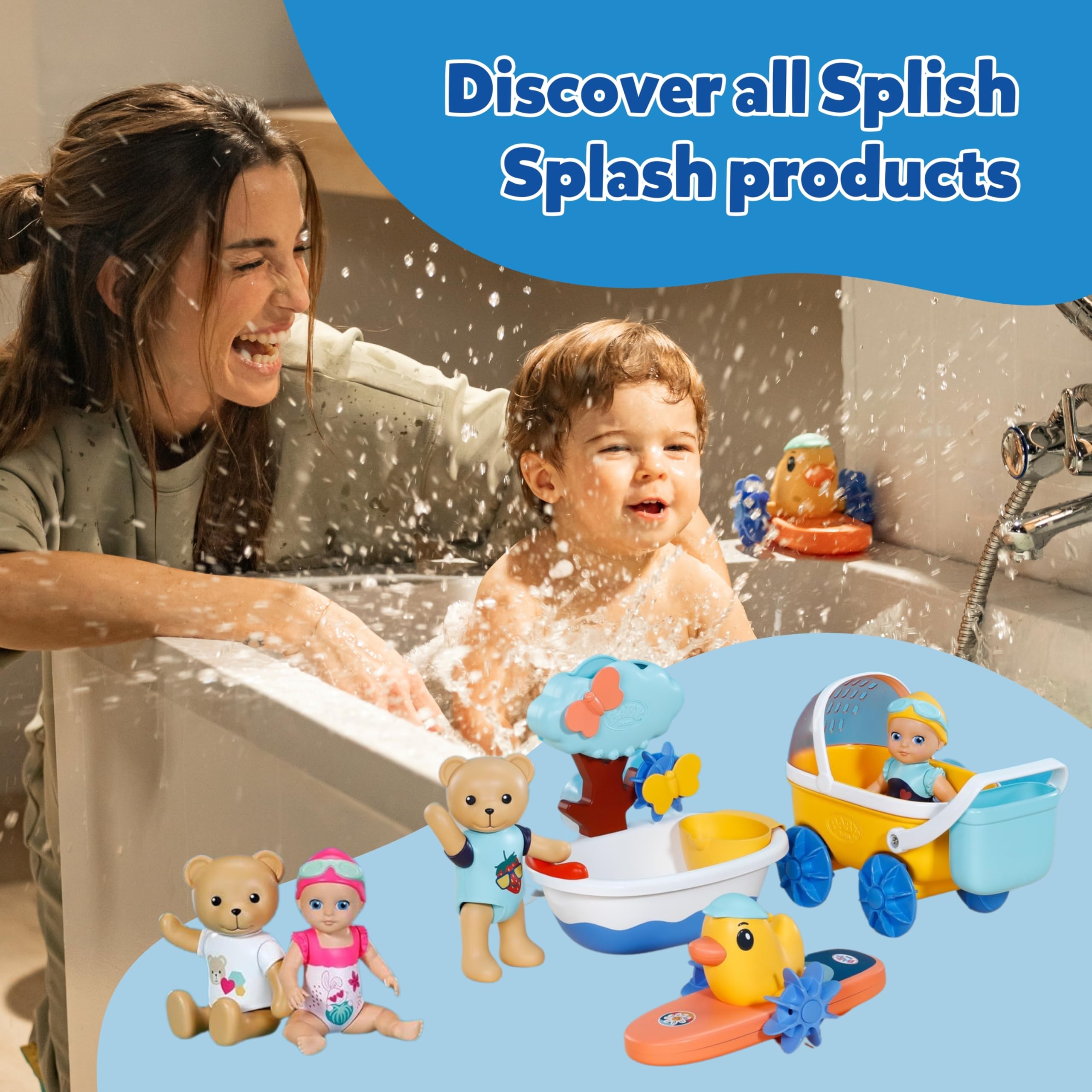 BABY born Splish Splash Tub with Teddy - Interactive Bath Time Playset for Toddlers 18 Months+ 2