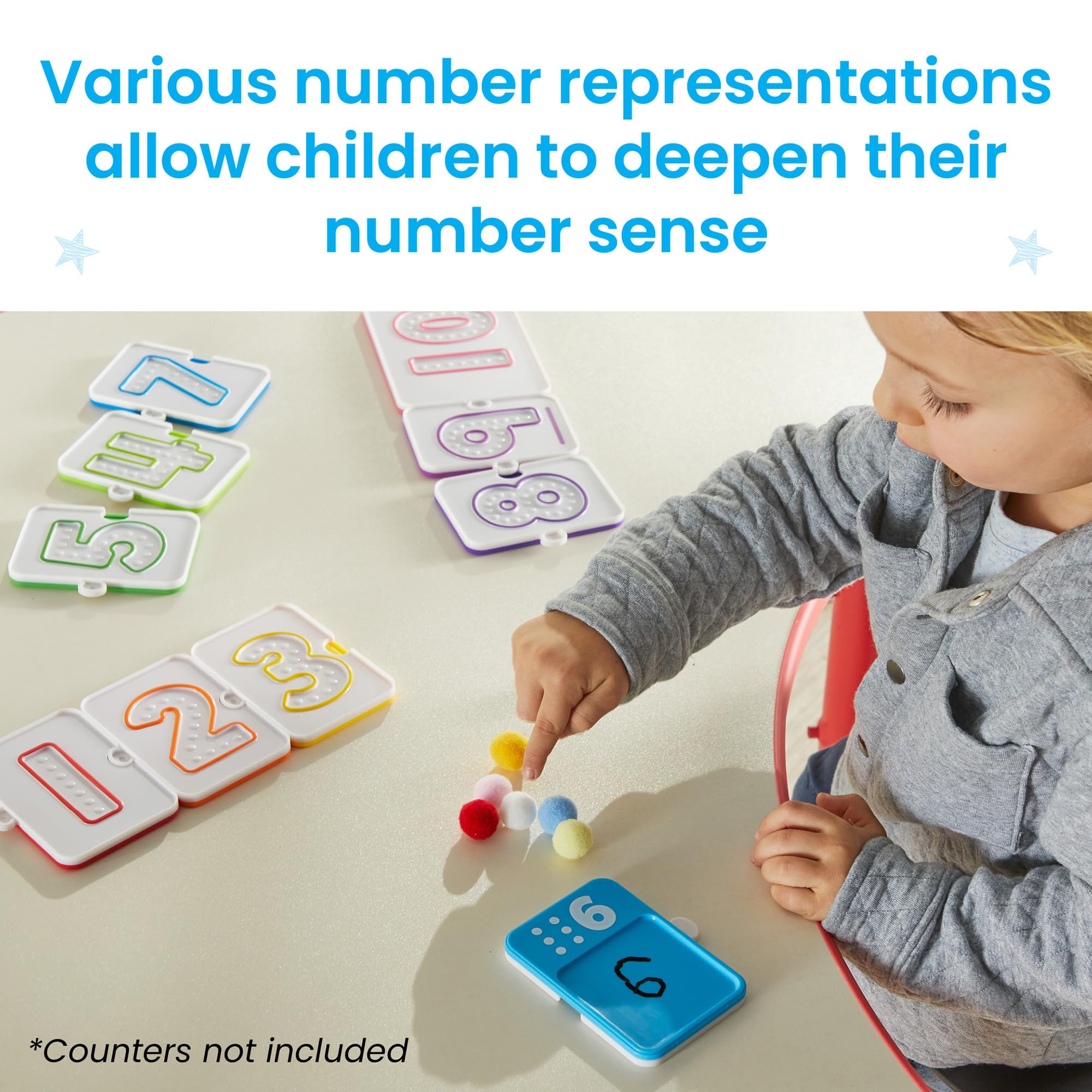 hand2mind Sensory Number Trays Set - Counting & Tracing for Ages 3+ | Recycled Plastic 6