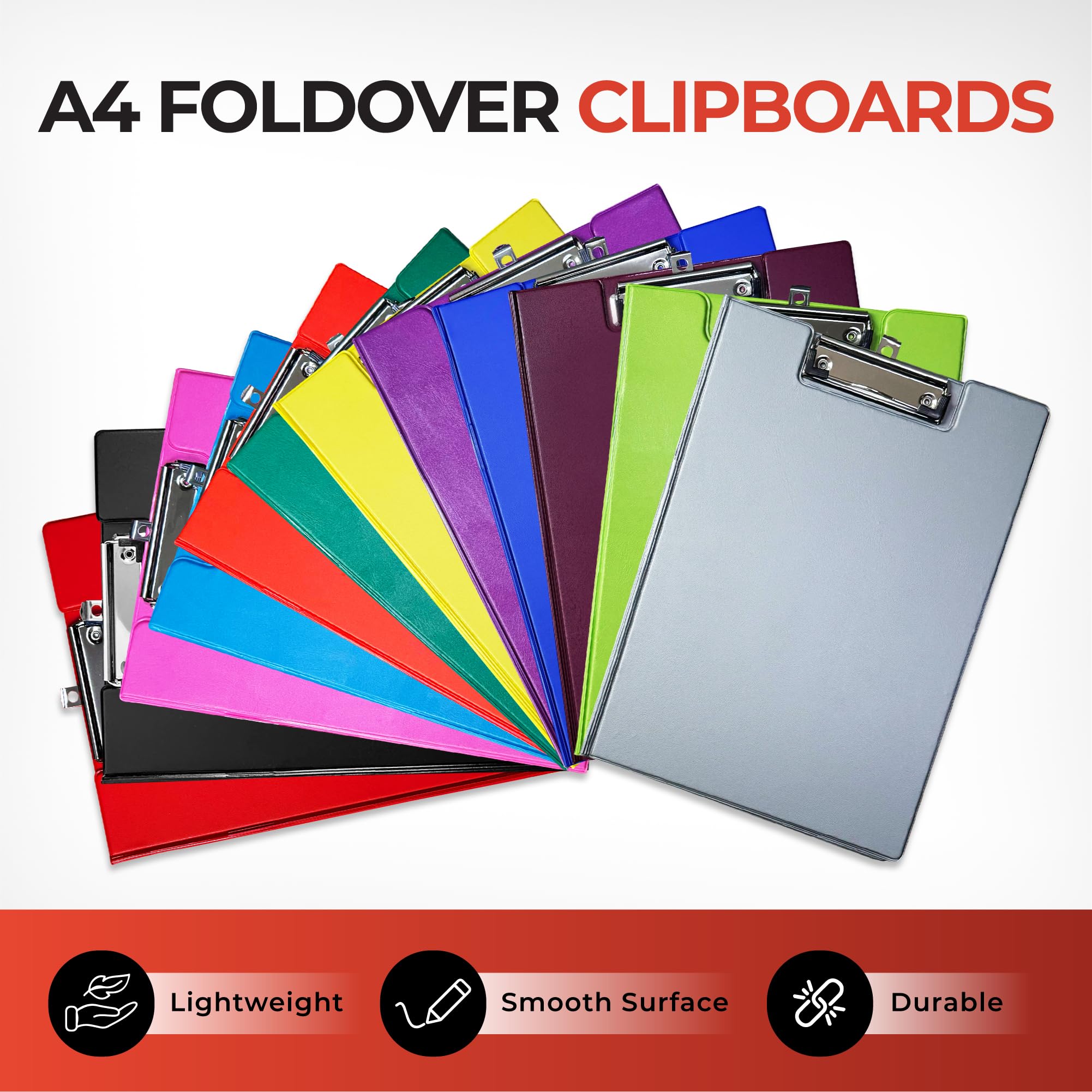 Janrax Pink Foldover Clipboard - A4 Size | 25 Sheet Capacity | PVC Cover