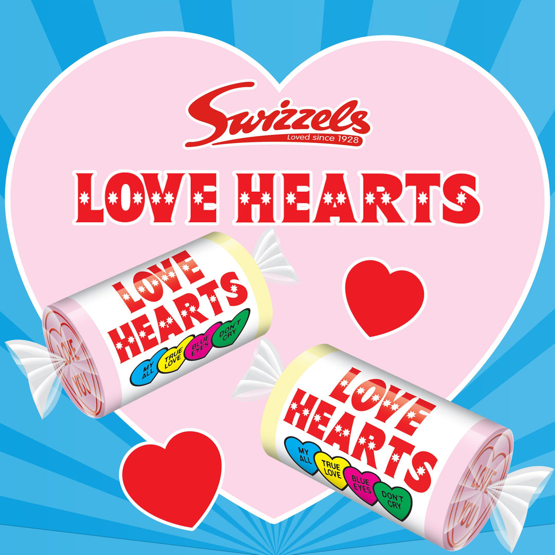 Swizzels Original Love Hearts - Fruity Fizzy Candy with Sweet Messages