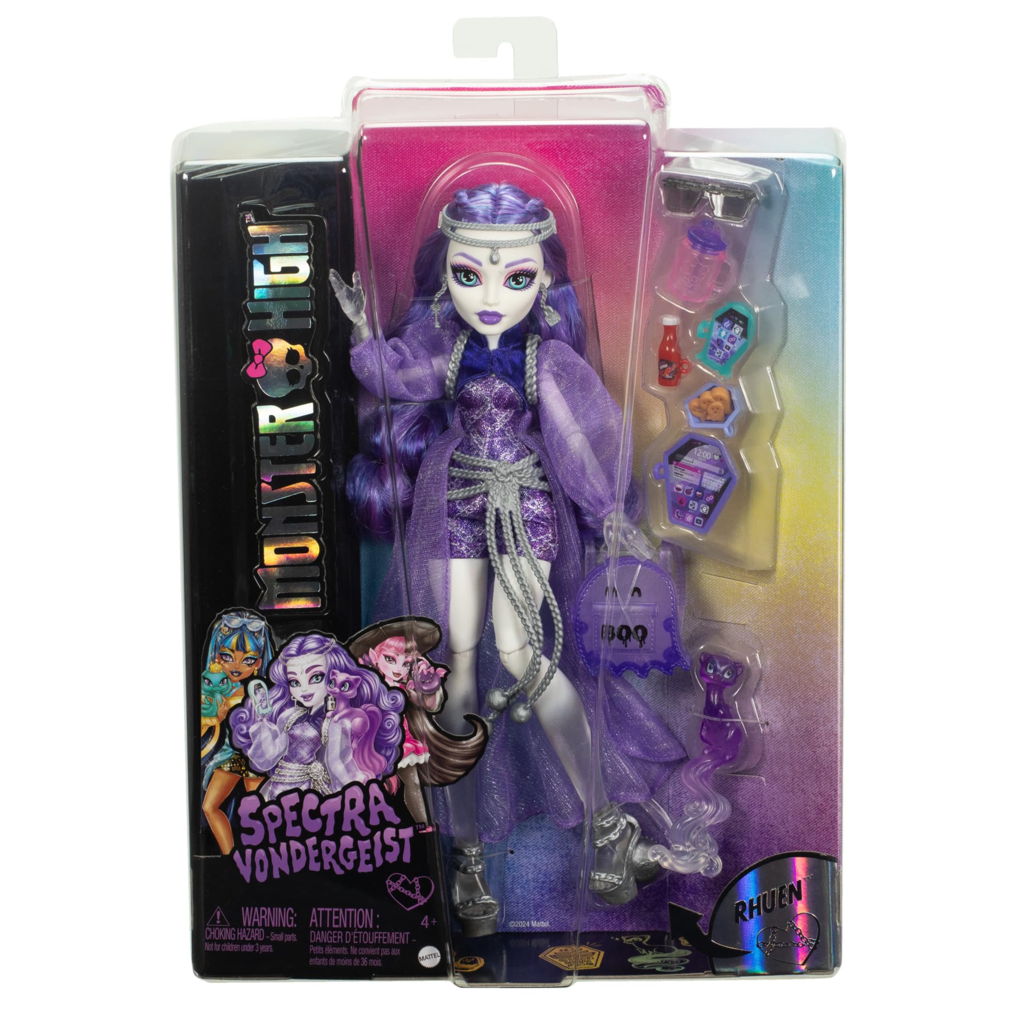 Monster High Spectra Vondergeist Doll with Pet Ferret and Accessories - Ages 4+ 7