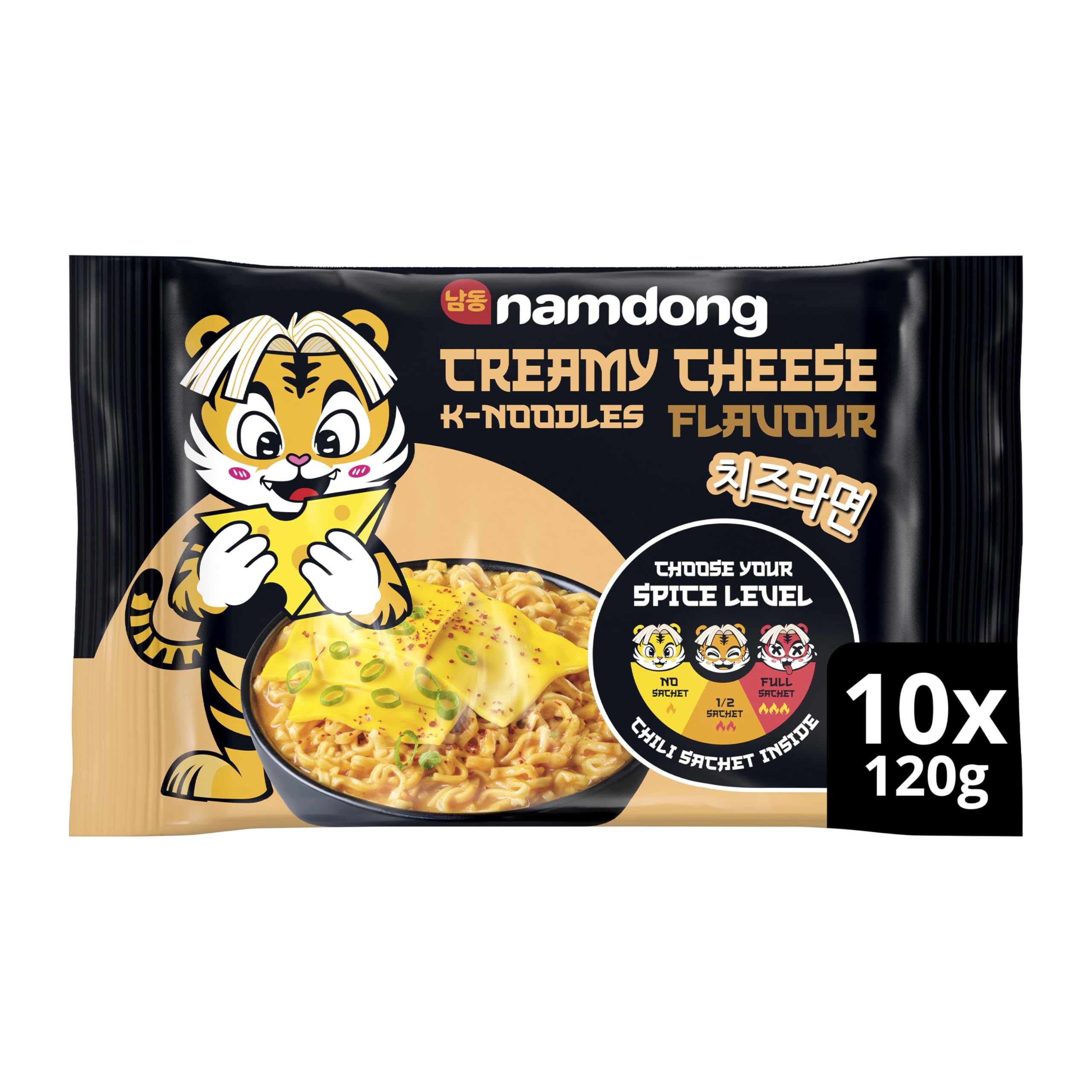 Namdong Creamy Cheese Instant Noodles - Korean Style Ramen with Adjustable Spice Level 1