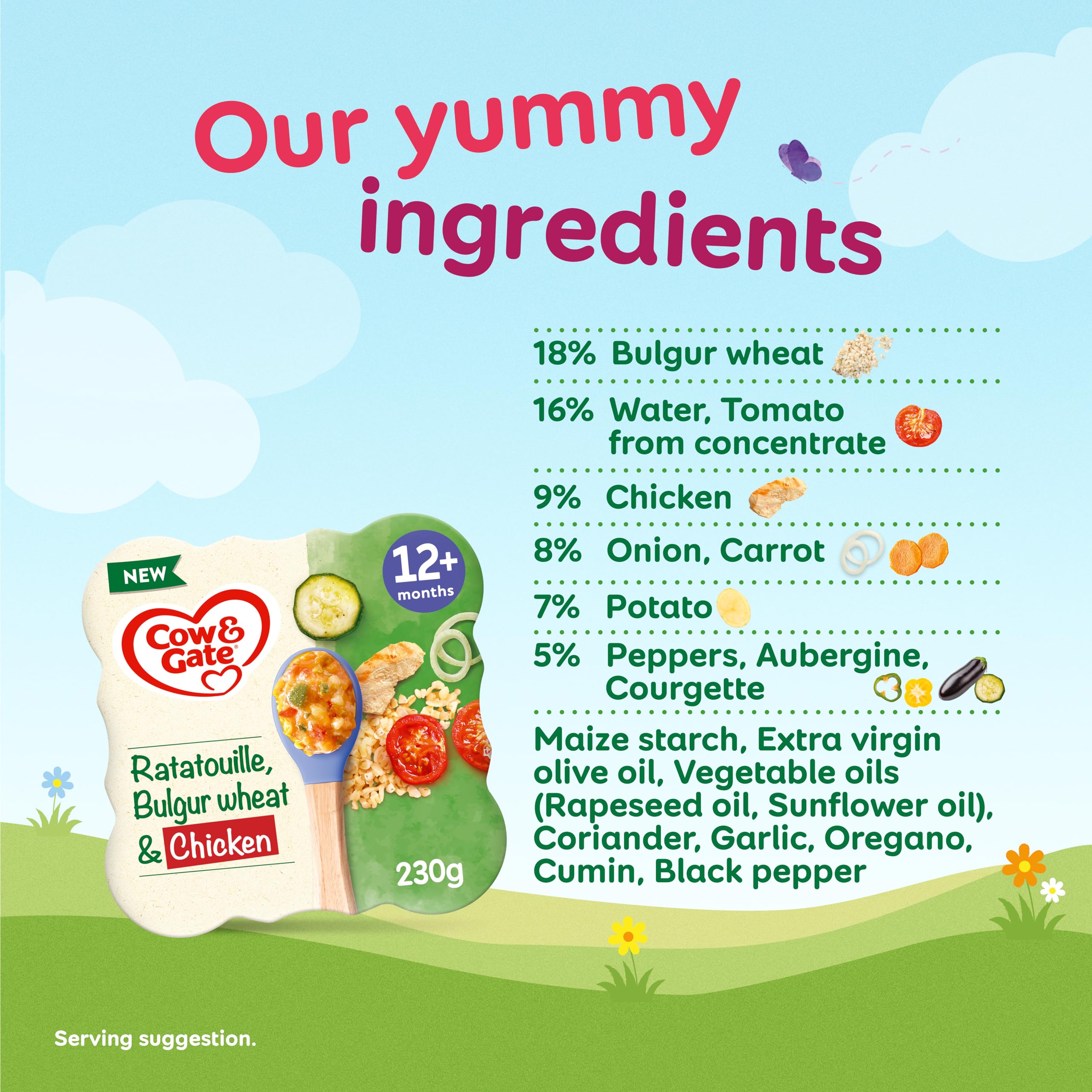 Cow & Gate Ratatouille Bulgur Wheat & Chicken Baby Food Meal, 230g 4
