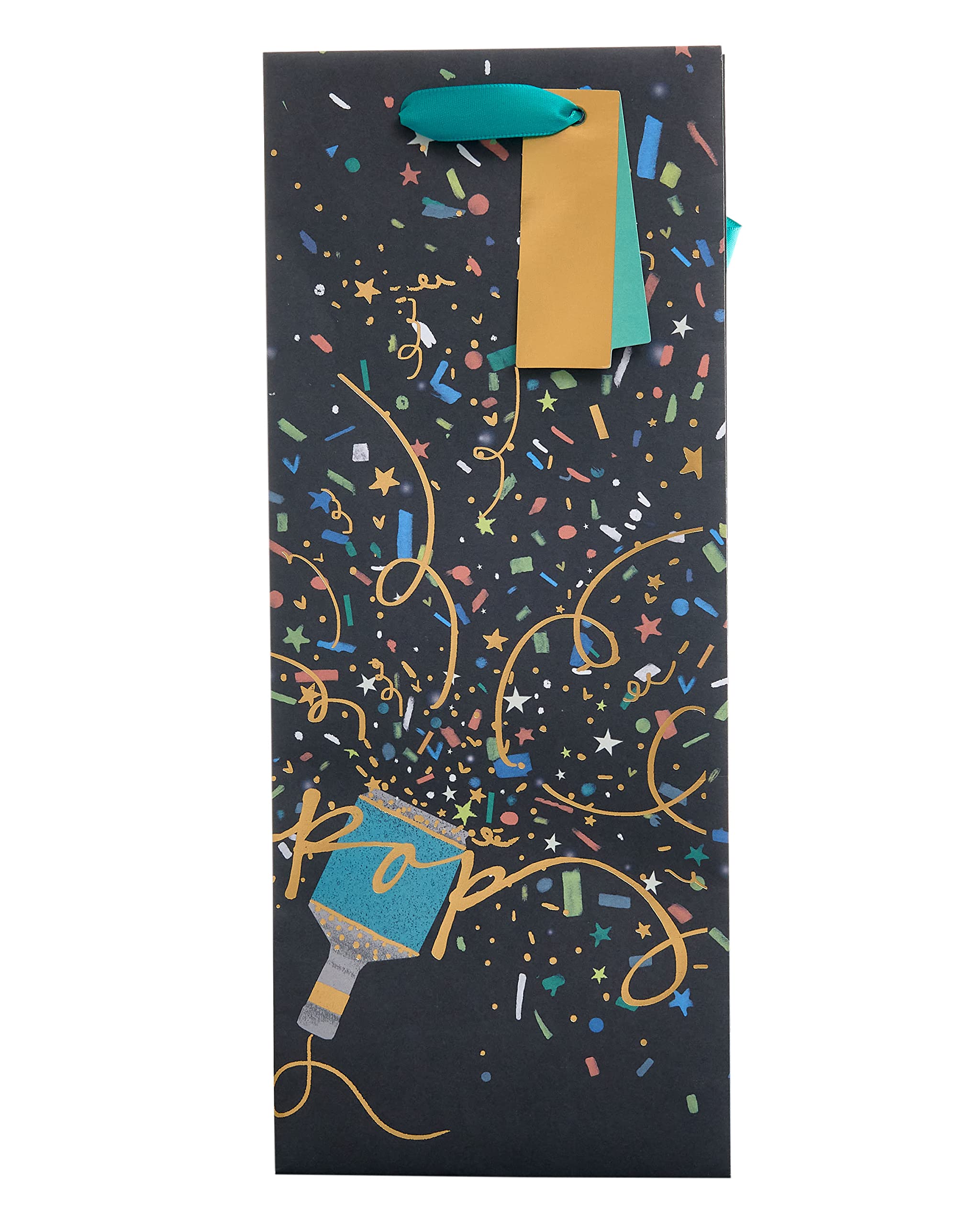 UK Greetings Bottle Bag - Party Popper Design | Ideal for Wine/Spirits | FSC Certified Paper 2