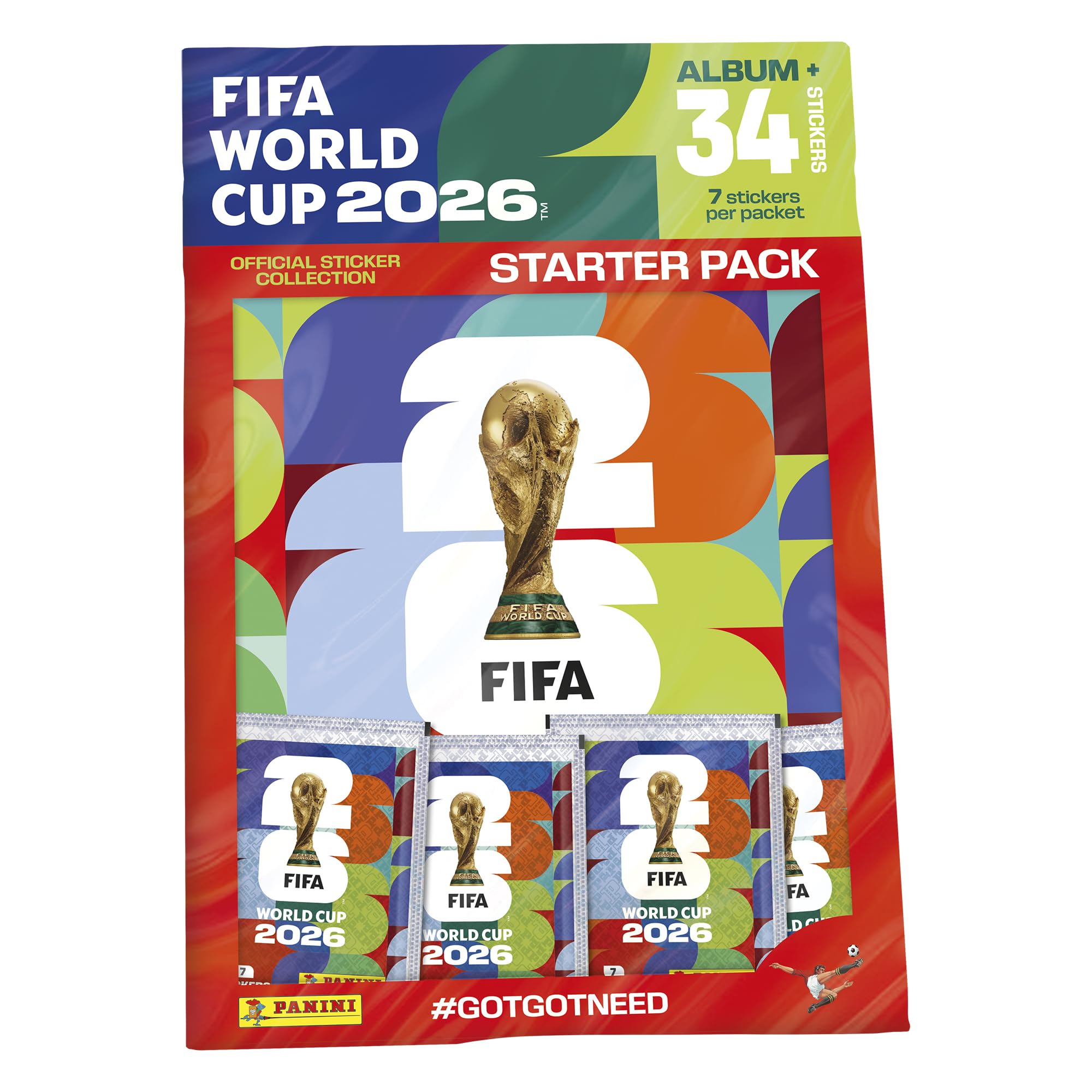 Panini FIFA World Cup 2026 Sticker Collection Starter Pack | Official Album + 4 Sticker Packets