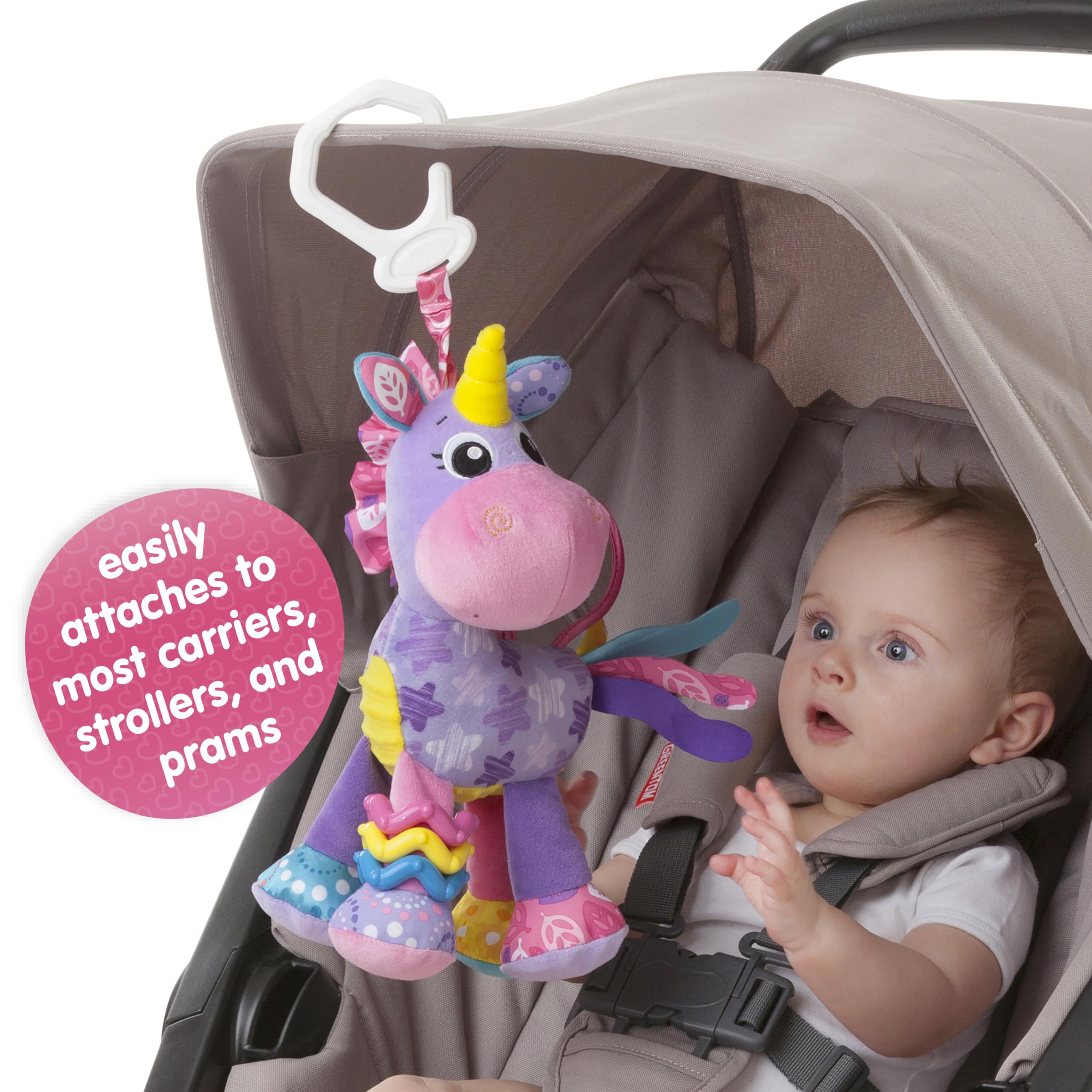Playgro Stella Unicorn Activity Friend Pram Toy | 0+ Months | Pink/Purple 3