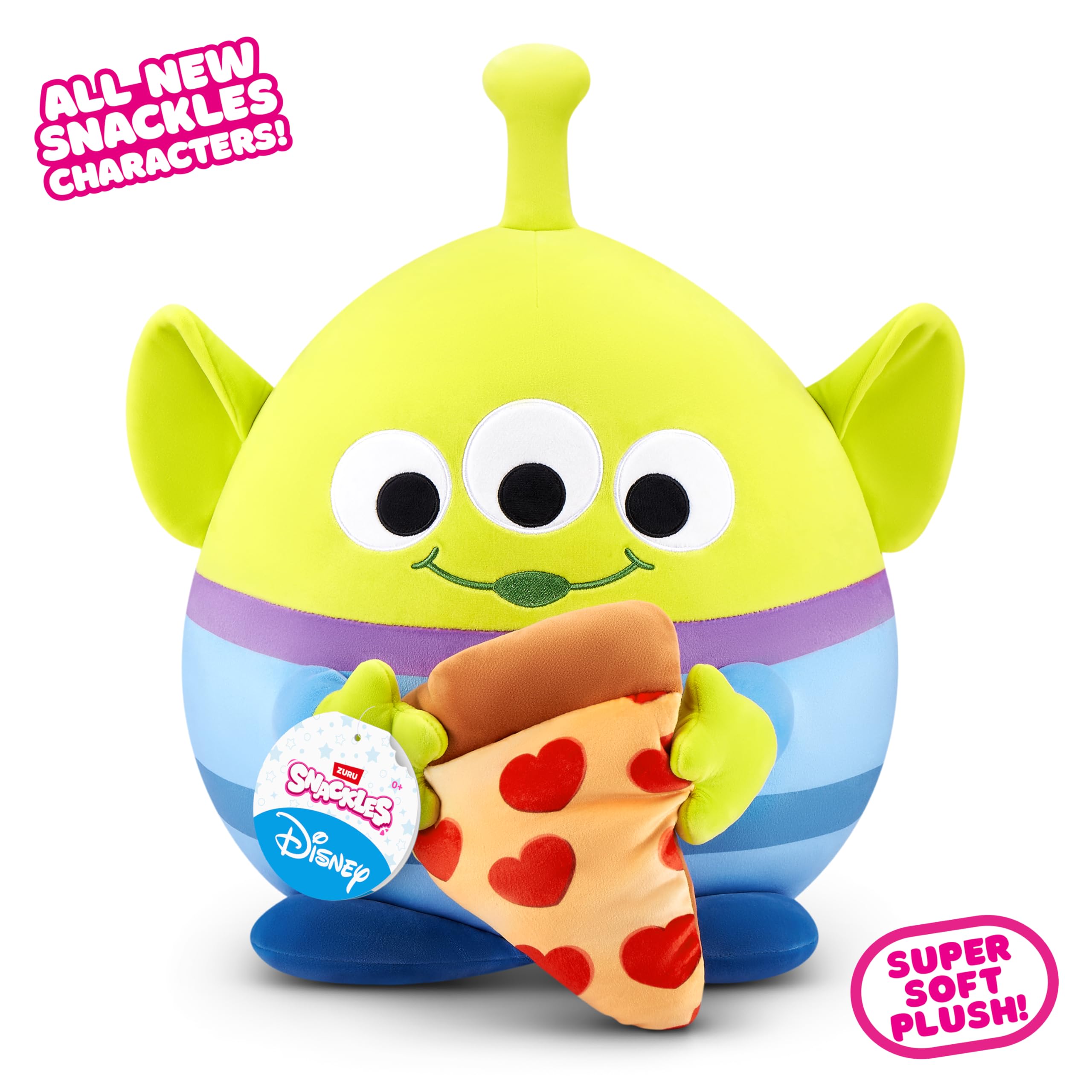 Snackles Disney 14-inch Plush Alien & Pizza Stuffed Toy by ZURU | Super-Soft Polyester 3
