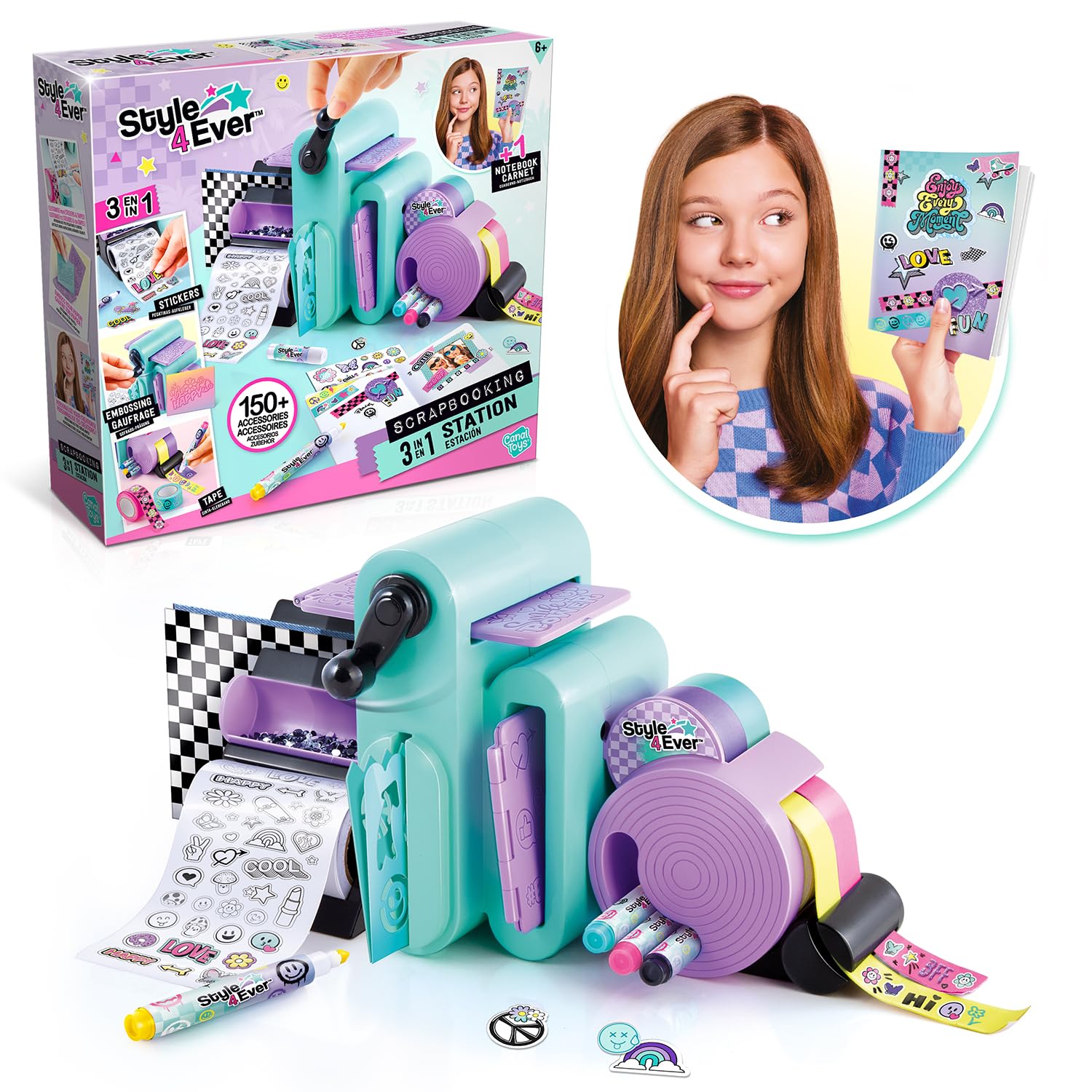 Canal Toys Style 4 Ever Scrapbooking 3 in 1 Station - 150+ Accessories | Embossing & Sticker Factory