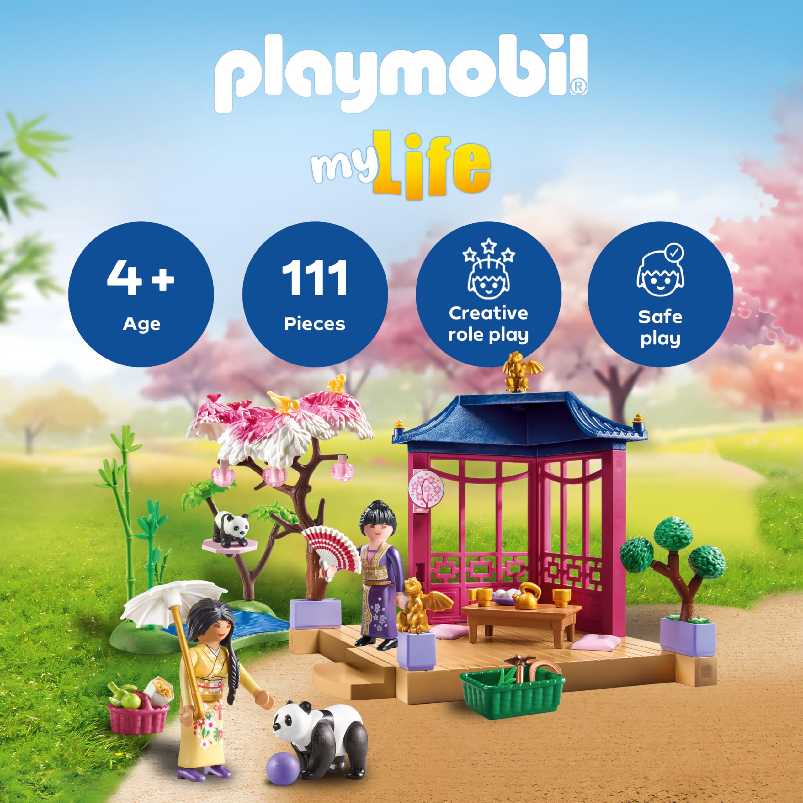 Playmobil My Life Asian Garden with Panda Feeding Playset | Age 4+ 3