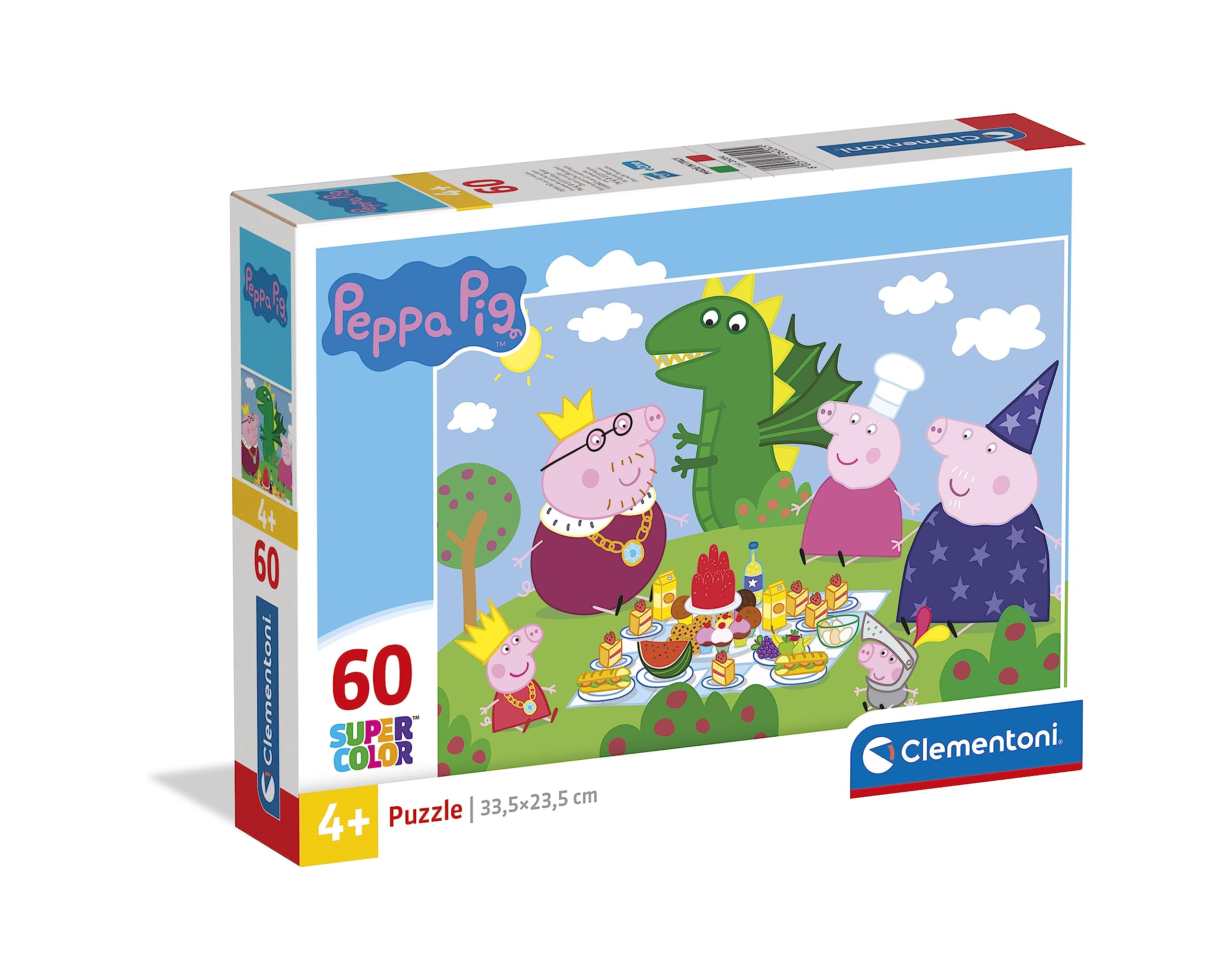Clementoni Supercolor Peppa Pig Jigsaw Puzzle - 60 Pieces for Children | 33.5 x 23.5 cm