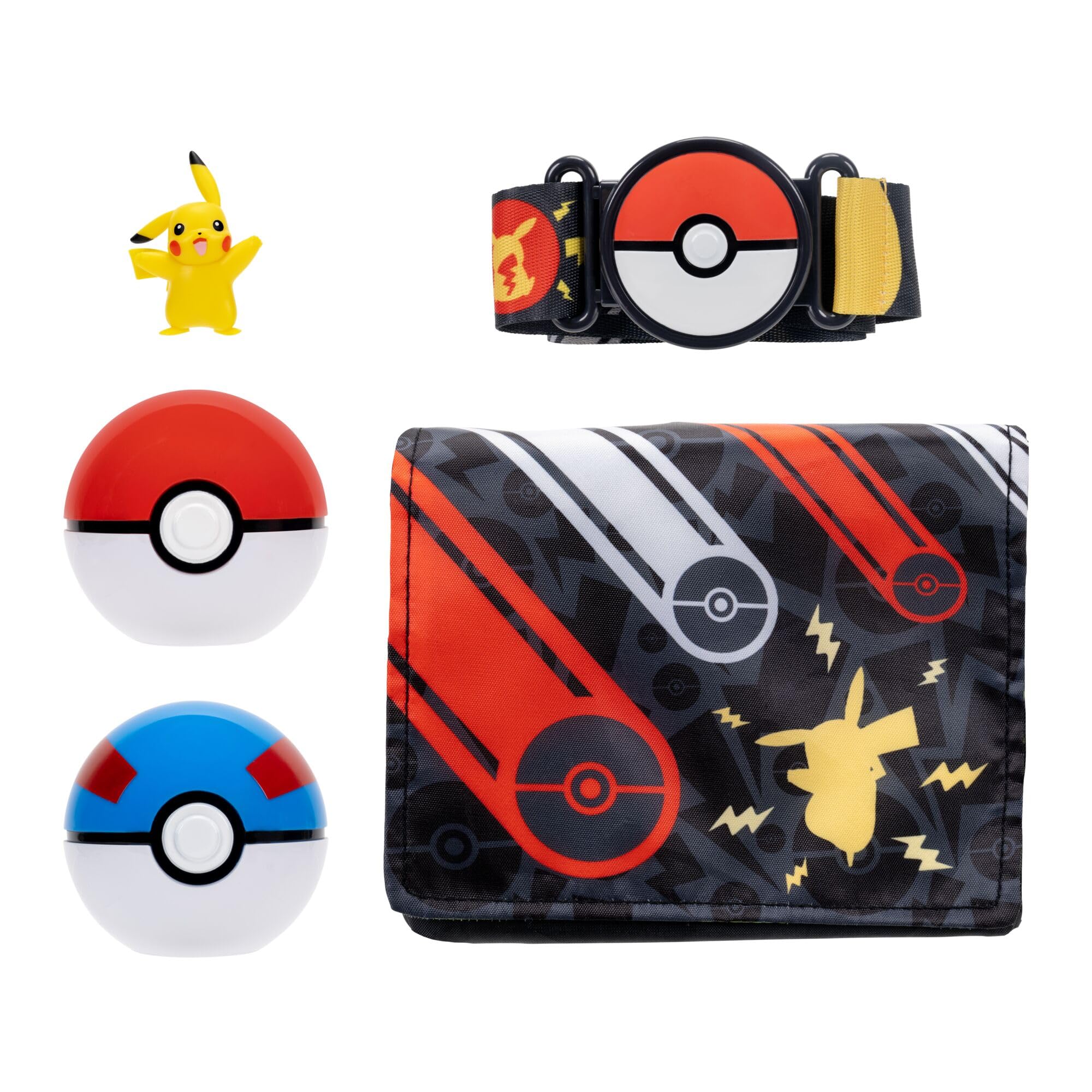 Pokémon Clip ‘N’ Go Pikachu Bandolier Set - Includes 2-Inch Pikachu Figure, Poké Ball & Great Ball, Ages 4+ 2