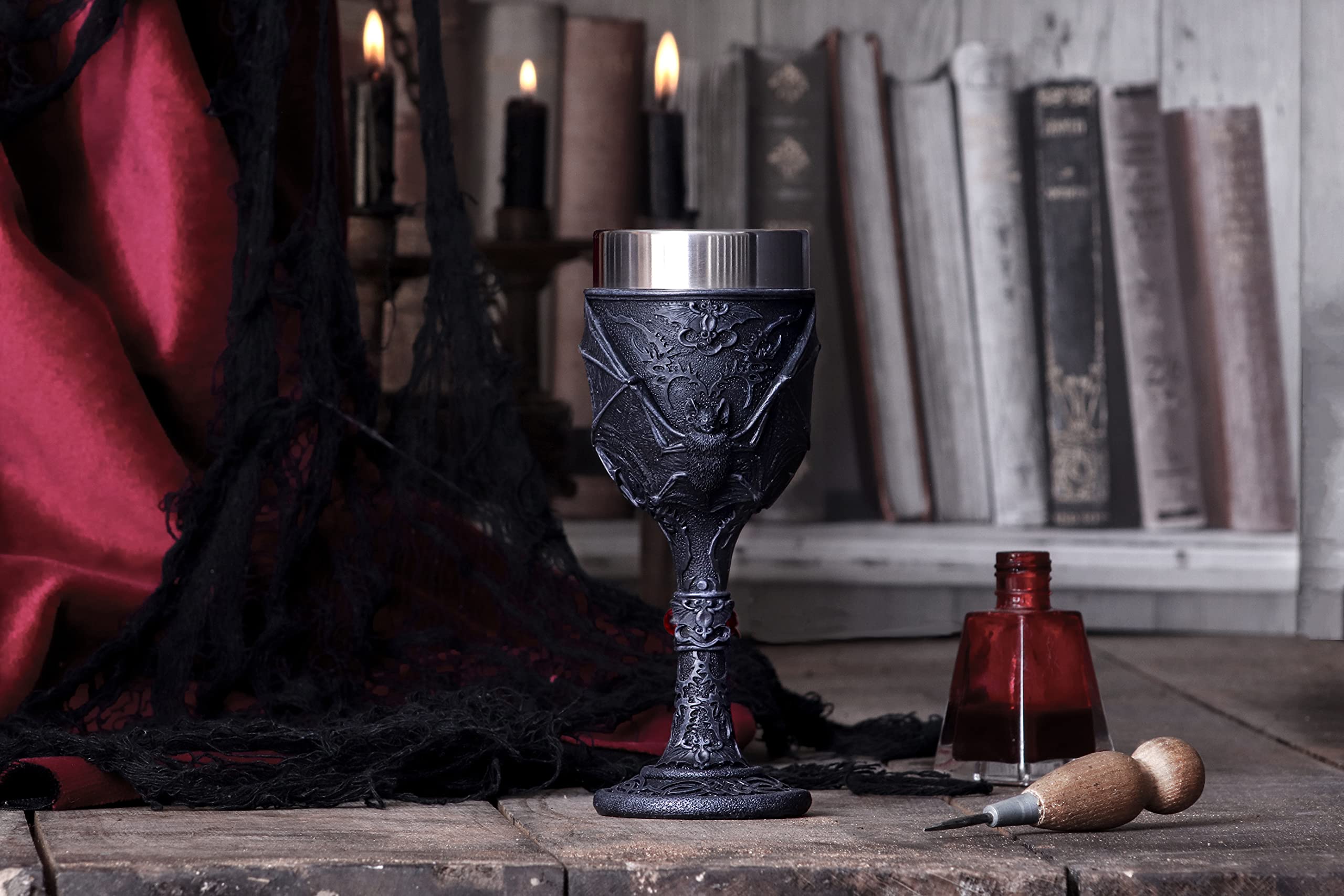 Nemesis Now Wiccan & Witchcraft Collection - Dark Fang Bat Goblet (Black) 8