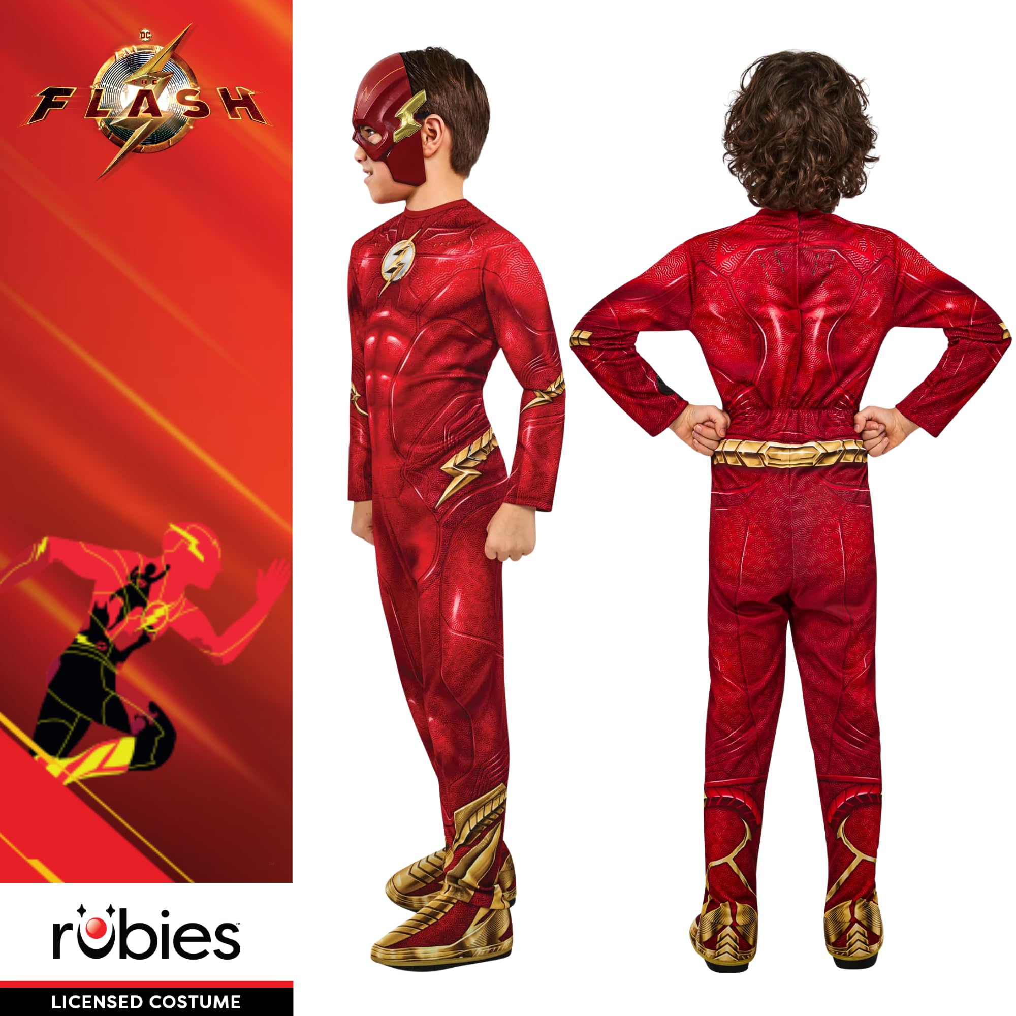 Rubies The Flash Classic Child Costume - Jumpsuit, Boot Tops, Mask | Xsmall, 5-6 Years 2