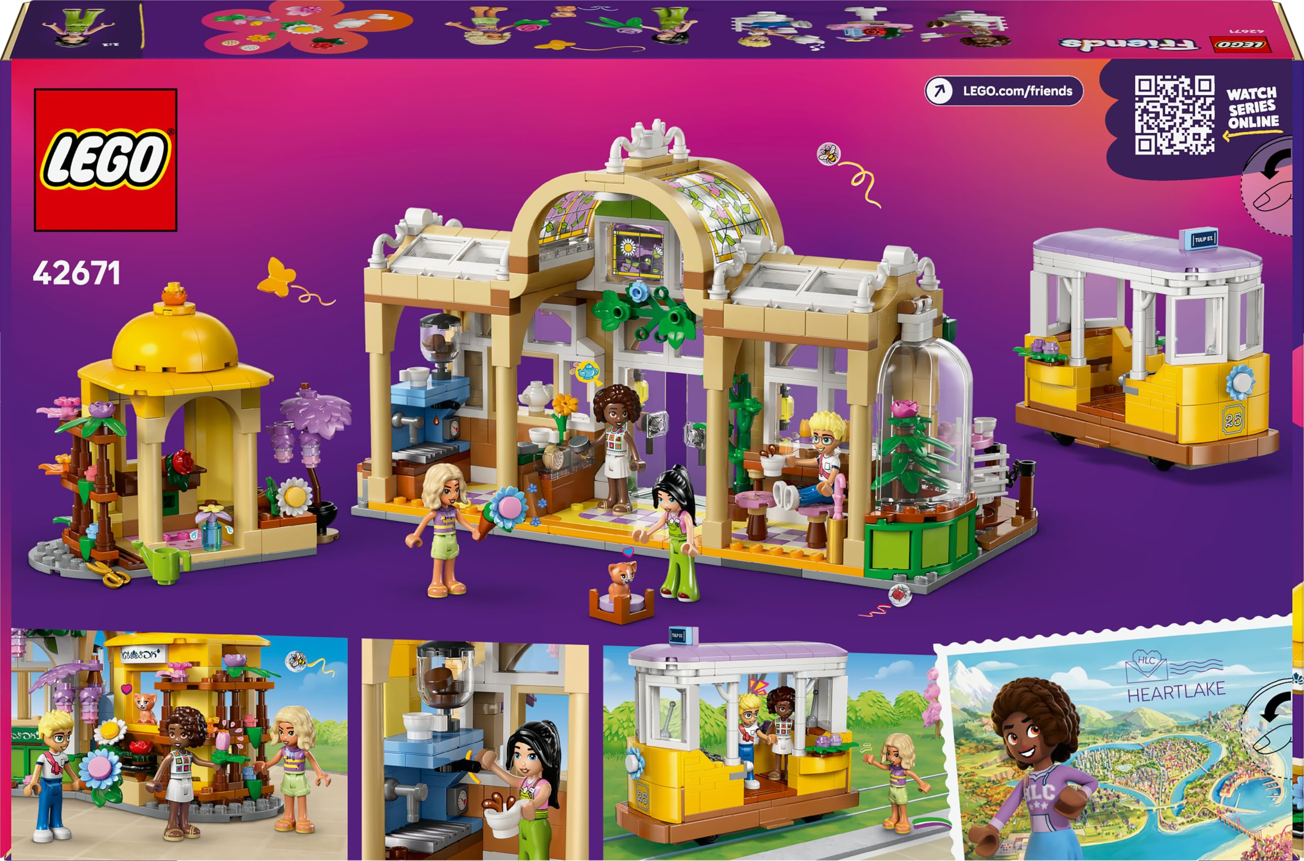 LEGO Friends Plant Café & Flower Shop - Building Set with 4 Mini Dolls and Tram, 1138 Pieces 3