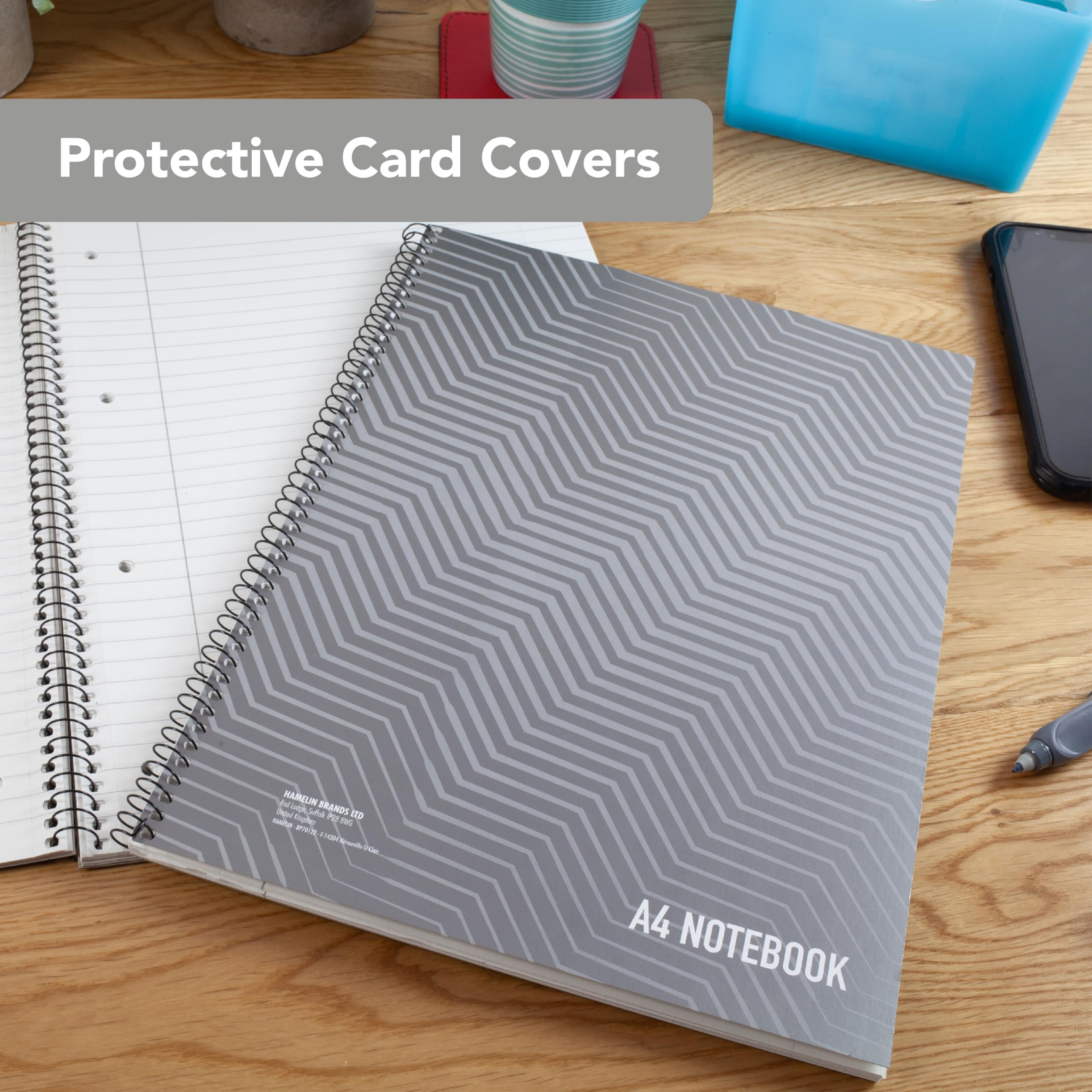 SUMMIT Jotter A4+ Wirebound Notebook - 80 Sheets, 8mm Lined, Perforated Pages | Pack of 5 3