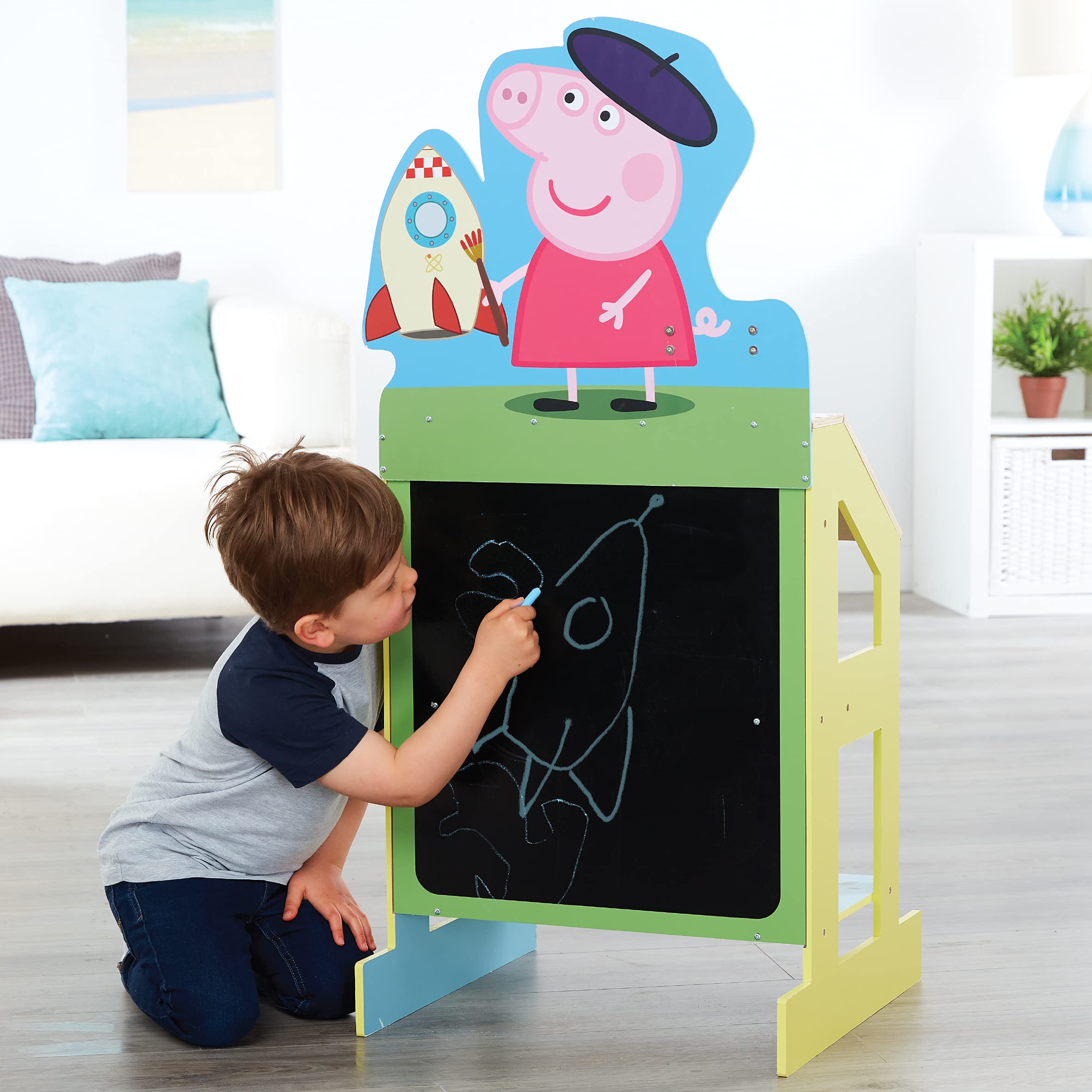 Peppa Pig Play and Draw Wooden Easel | FSC Certified Wood | 107cm Tall 7