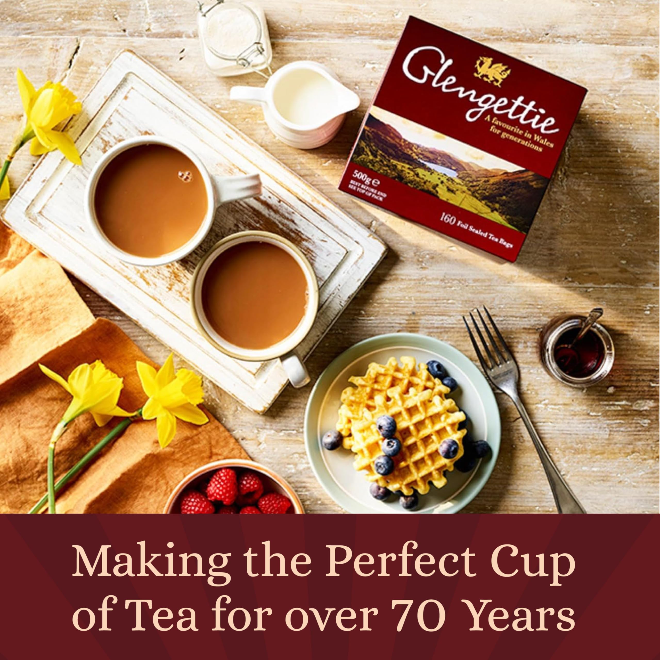 Glengettie Strong Black Tea Bags - 80 Count, 250g Foil Sealed Pack 4