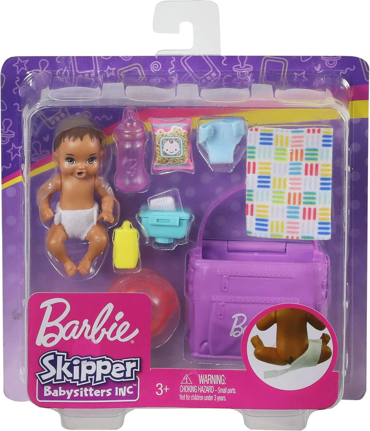Barbie Skipper Babysitters Inc Doll and Accessories Playset - Color-Change Baby Doll for Ages 3+