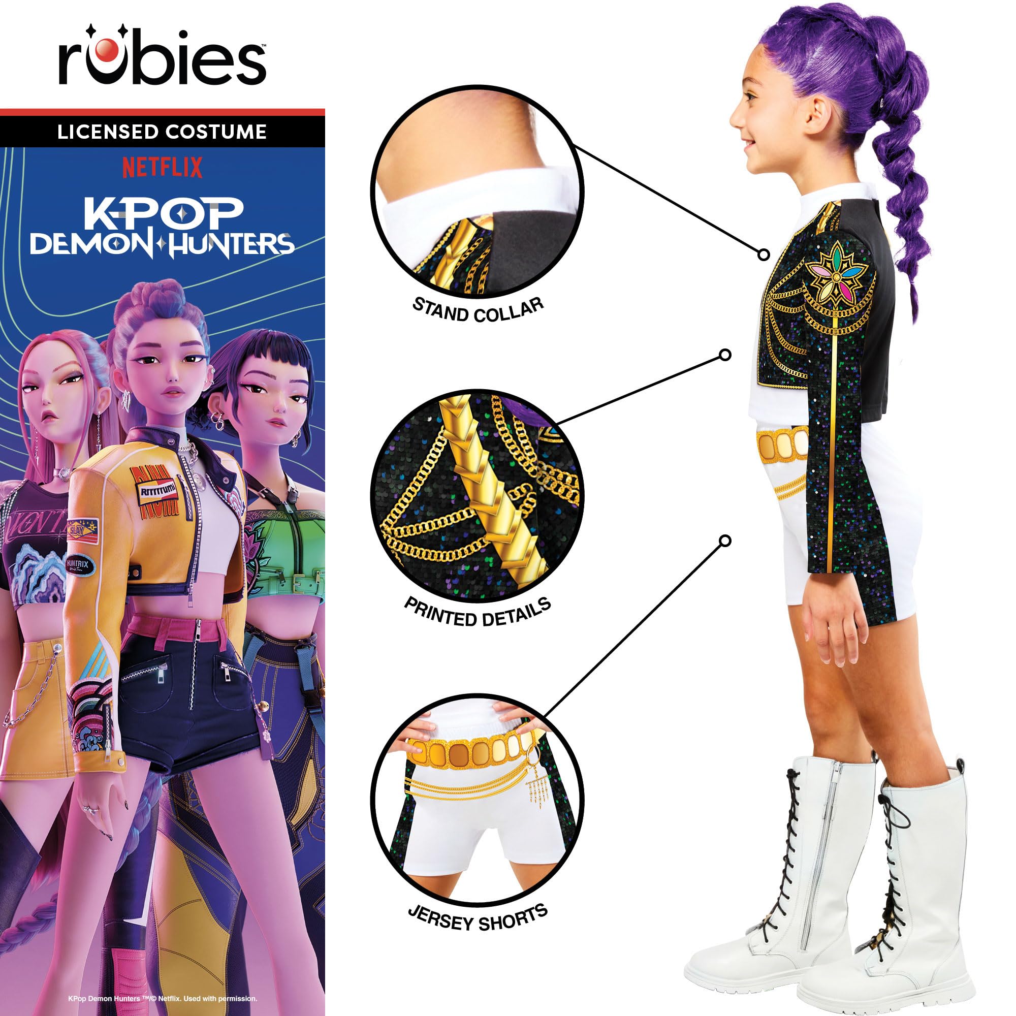 Rubies Official K-Pop Demon Hunters Rumi Golden Classic Child Costume | Size 7-8 Years 4