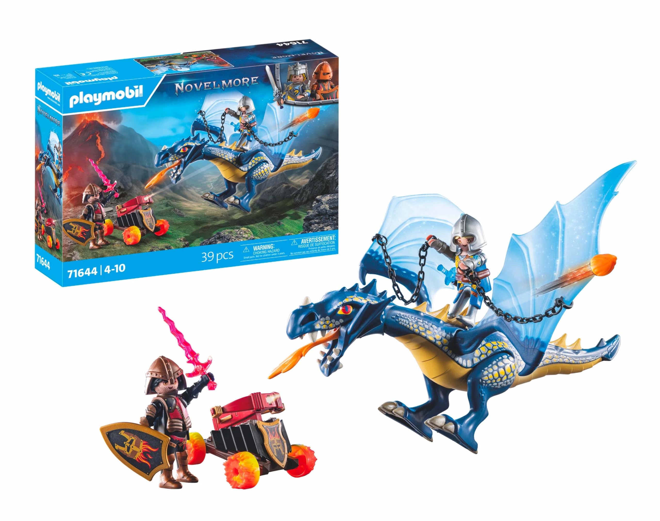 Playmobil 71644 Knights of Novelmore: Dragon Combat Playset - Medieval Castle Adventure with Knight and Dragon, Ages 4+