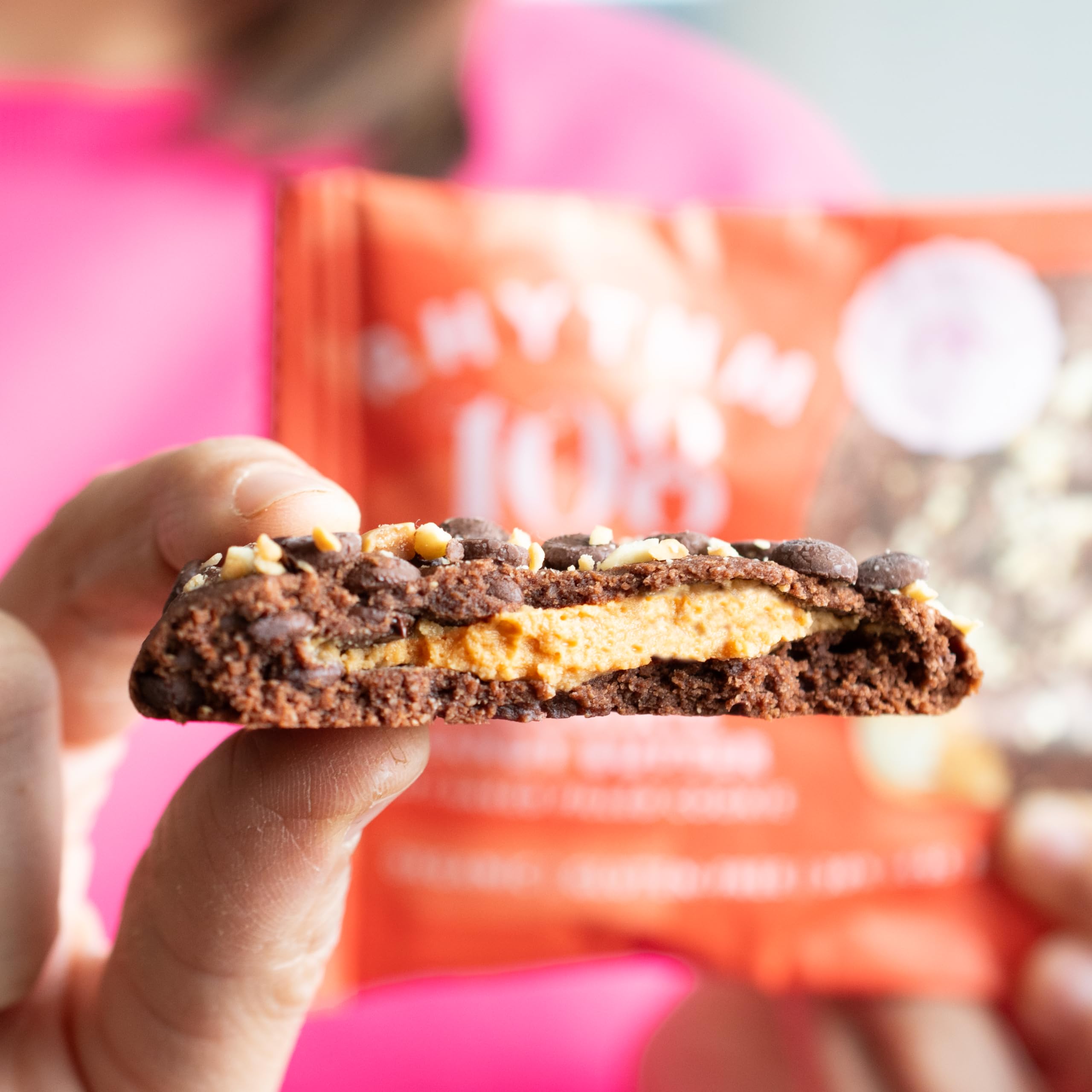 Rhythm 108 Swiss Organic Vegan Chocolate Peanut Butter Soft-Baked Filled Cookies | 50g Pack of 12