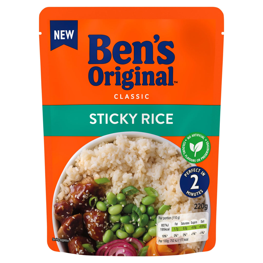Ben's Original Sticky Rice Microwave Rice, Bulk Multipack 6 x 220g