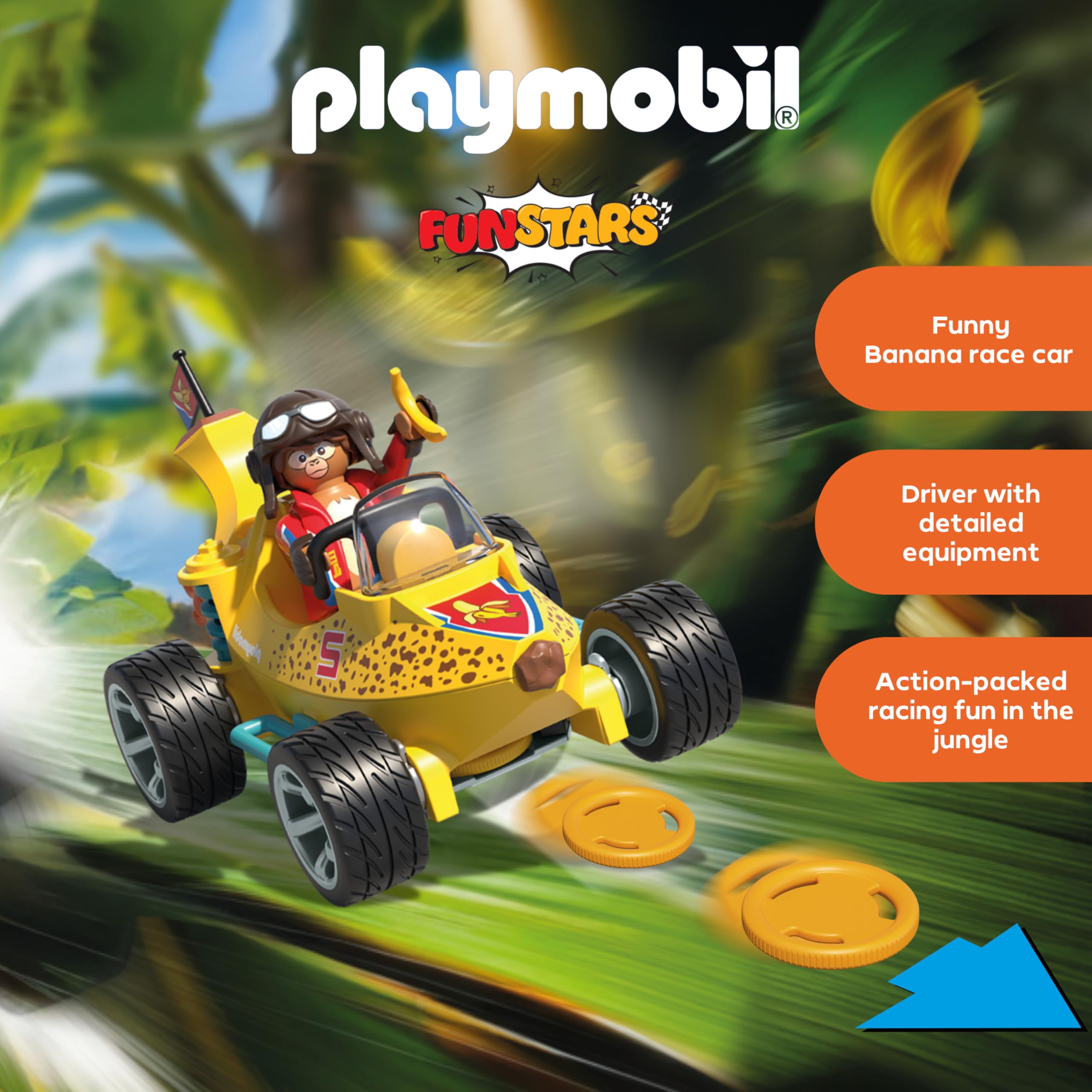 Playmobil Funstars Racing Banana Action Figure Set | Disc Shooting Function | Ages 4+ 3