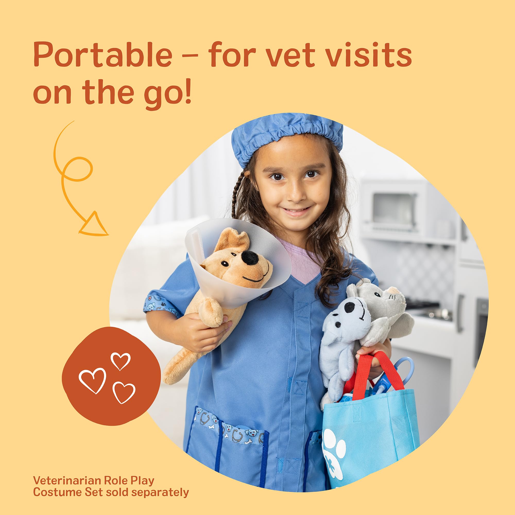 Melissa & Doug Pet Vet Set - Doctor Role Play Toys for Kids Ages 3+ | Includes 24 Tools & Plush Pets 6