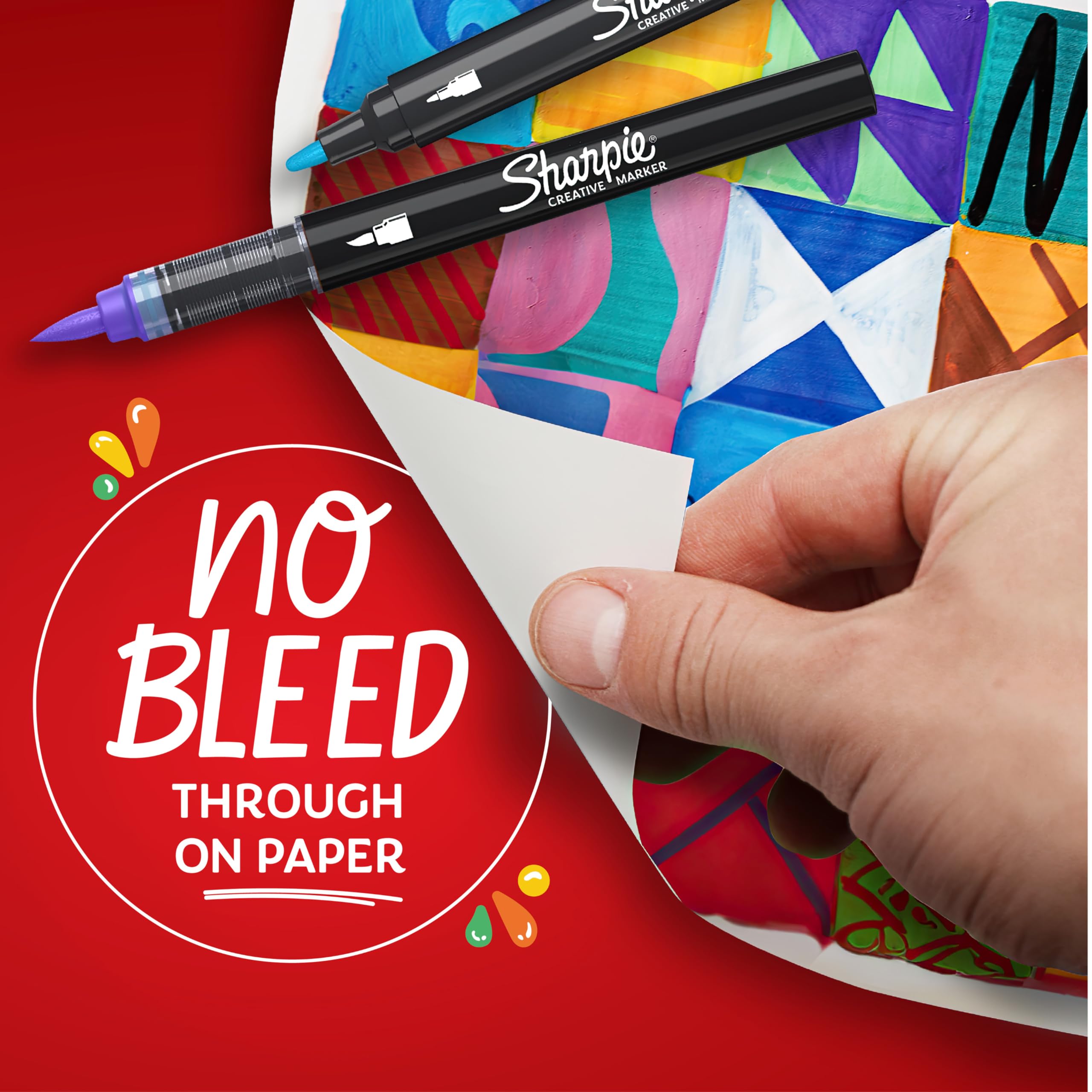 Sharpie Creative Marker Acrylic Paint Pens - White Ink, Bullet Tip, No-Bleed | Pack of 6 4