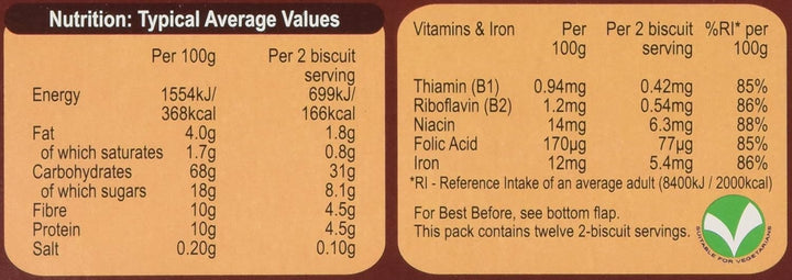 Weetabix Chocolate Cereal Biscuits, 450g (24 Count) - High Fibre Breakfast Biscuits with Wholegrain Wheat