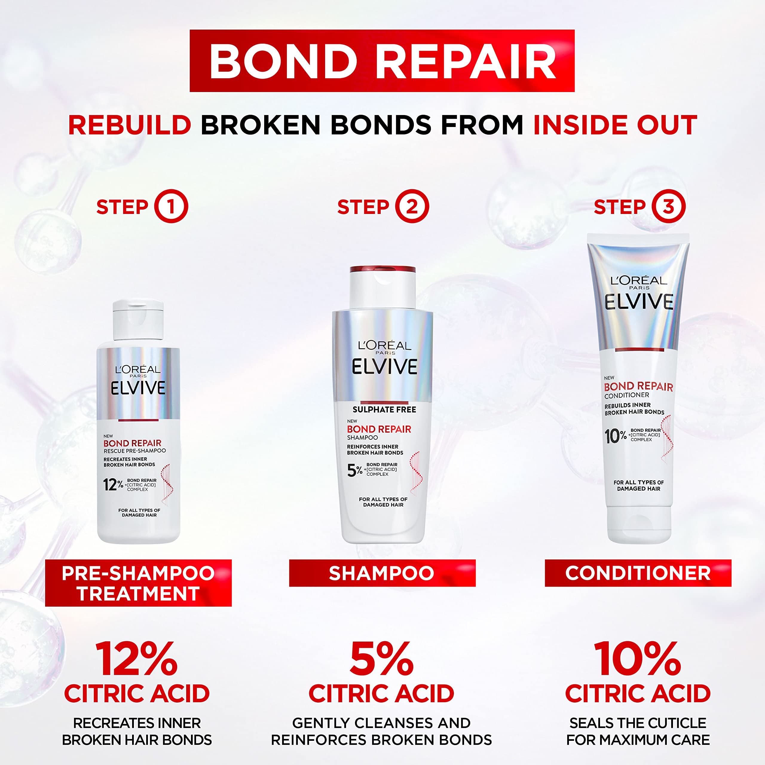 L'Oréal Paris Elvive Bond Repair Conditioner (6.7 oz) for Damaged Hair 3