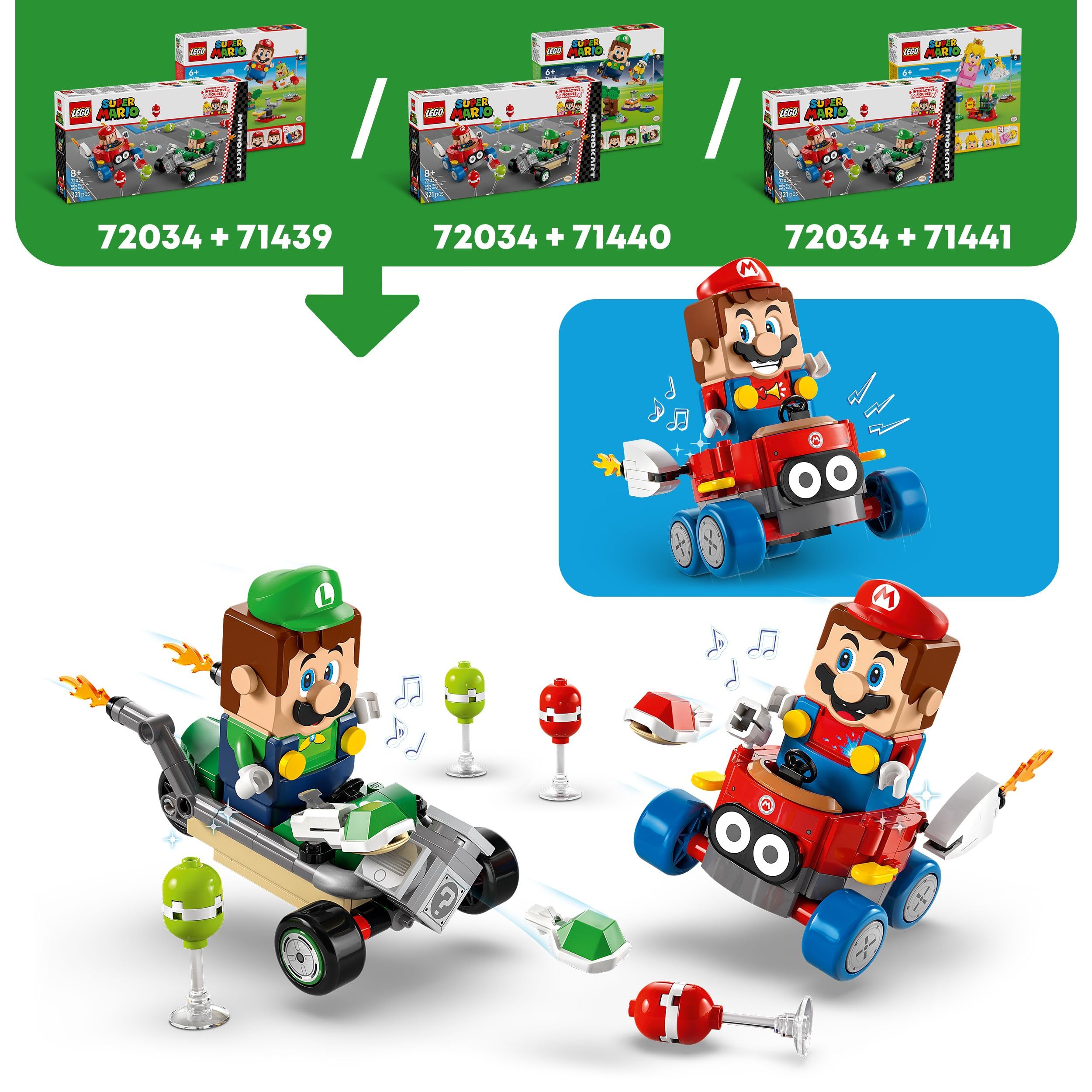 LEGO Super Mario: Mario Kart – Baby Mario vs. Baby Luigi Playset - 321-Piece Building Set for Kids 8+ 2