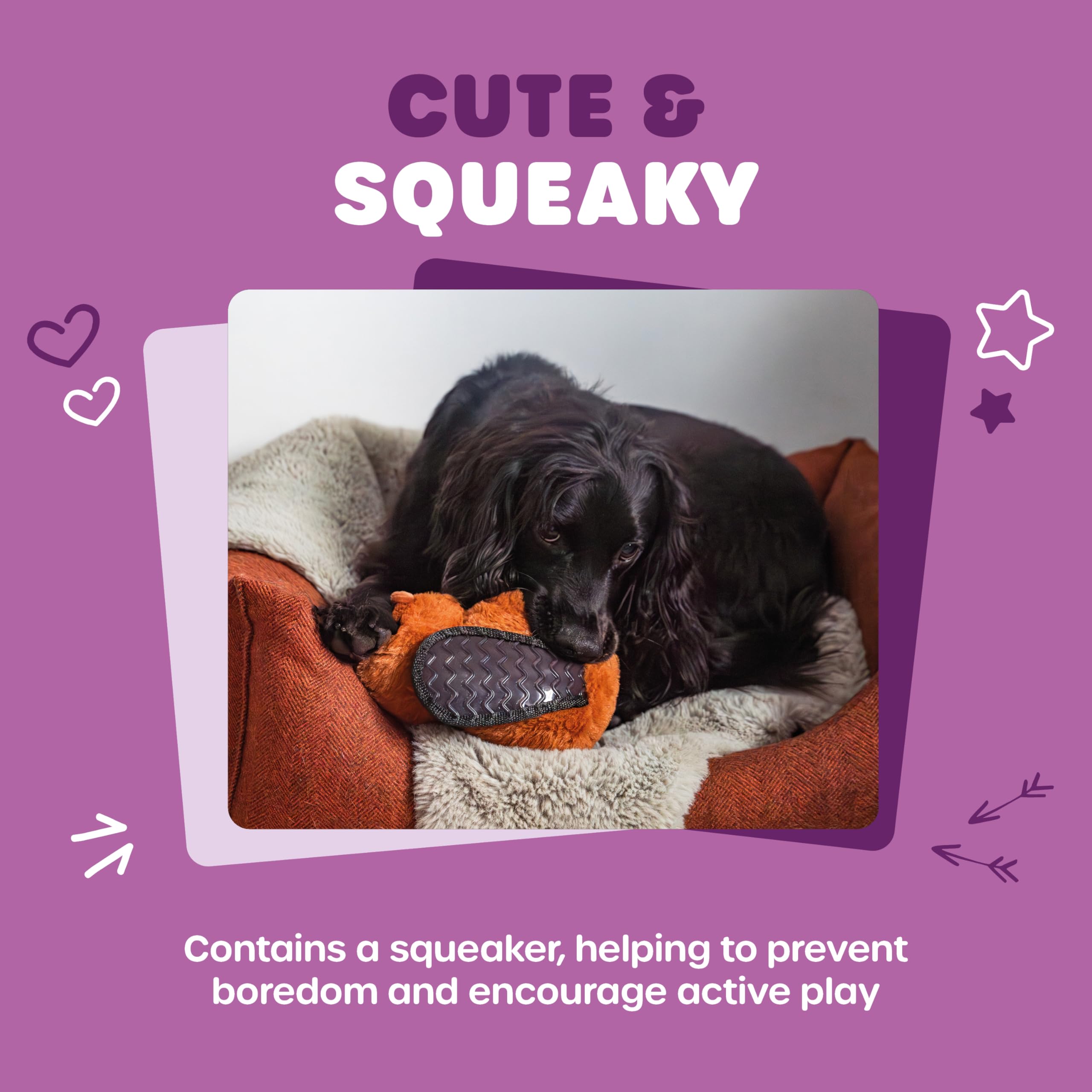 Webbox Bertie the Beaver Plush Squeaky Dog Toy with Tough TPR Tail | All Sizes | Brown 3