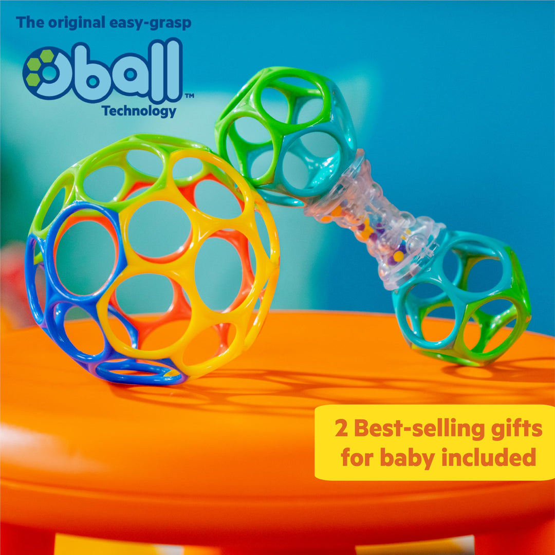 Bright Starts Easy-Grasp Oball Bundle Gift Set - Grasp The Day, Shaker & Classic Ball