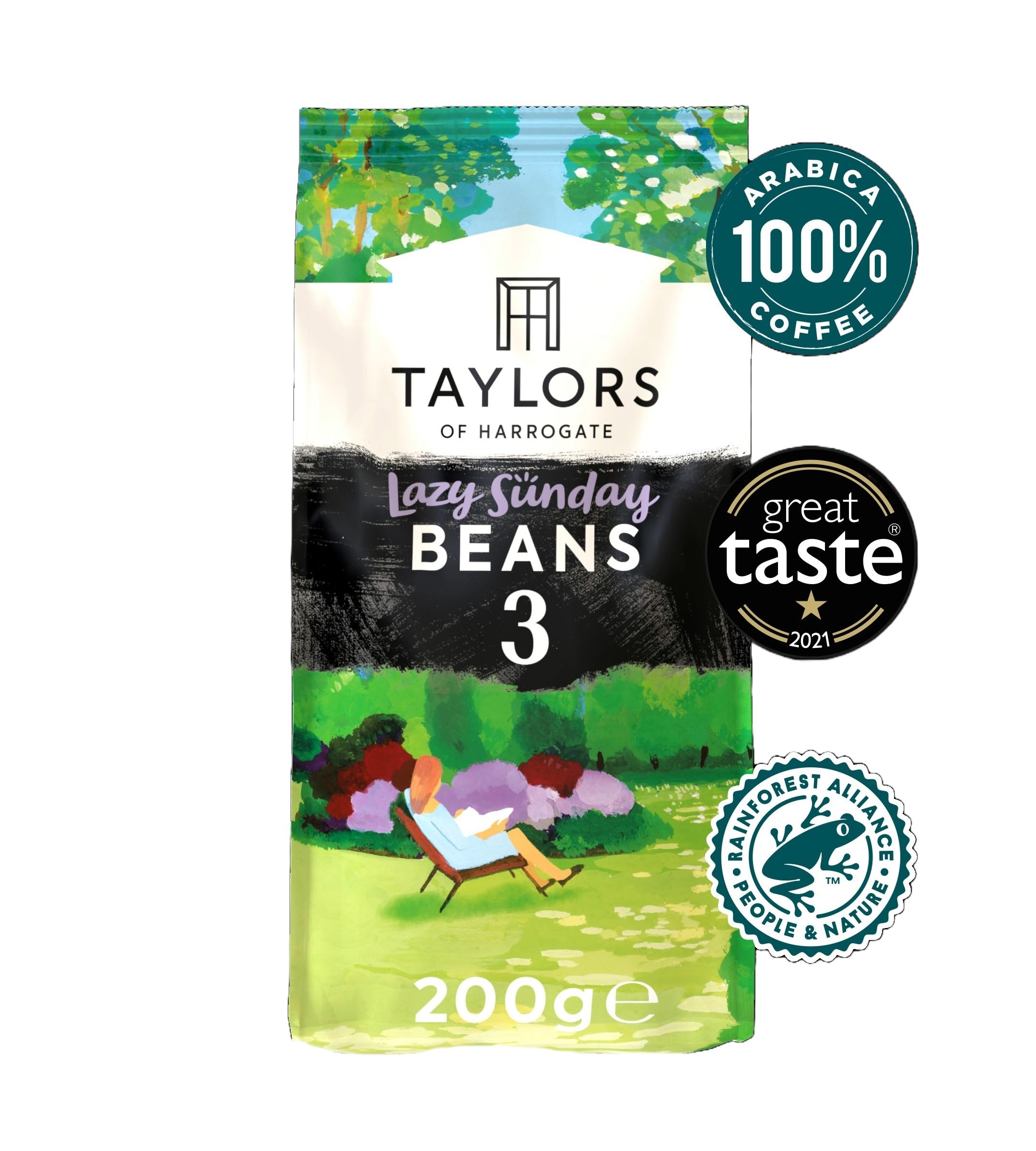 Taylors of Harrogate Lazy Sunday Roasted Whole Coffee Beans - 200g Bag (Pack of 6) 5