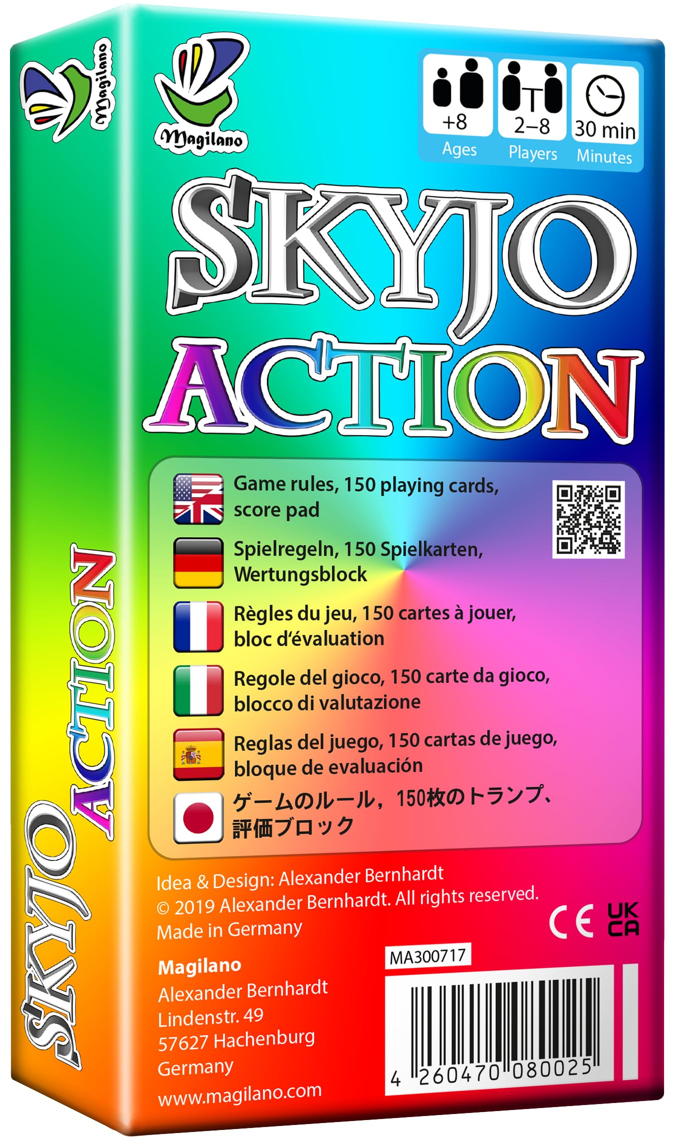 SKYJO Action Card Game - Action & Star Cards for Low Score Strategy | 2-8 Players, Ages 8+